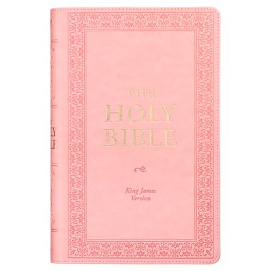 KJV Holy Bible, Giant Print Standard Size Faux Leather Red Letter Edition - Ribbon Marker, King James Version, Pink
