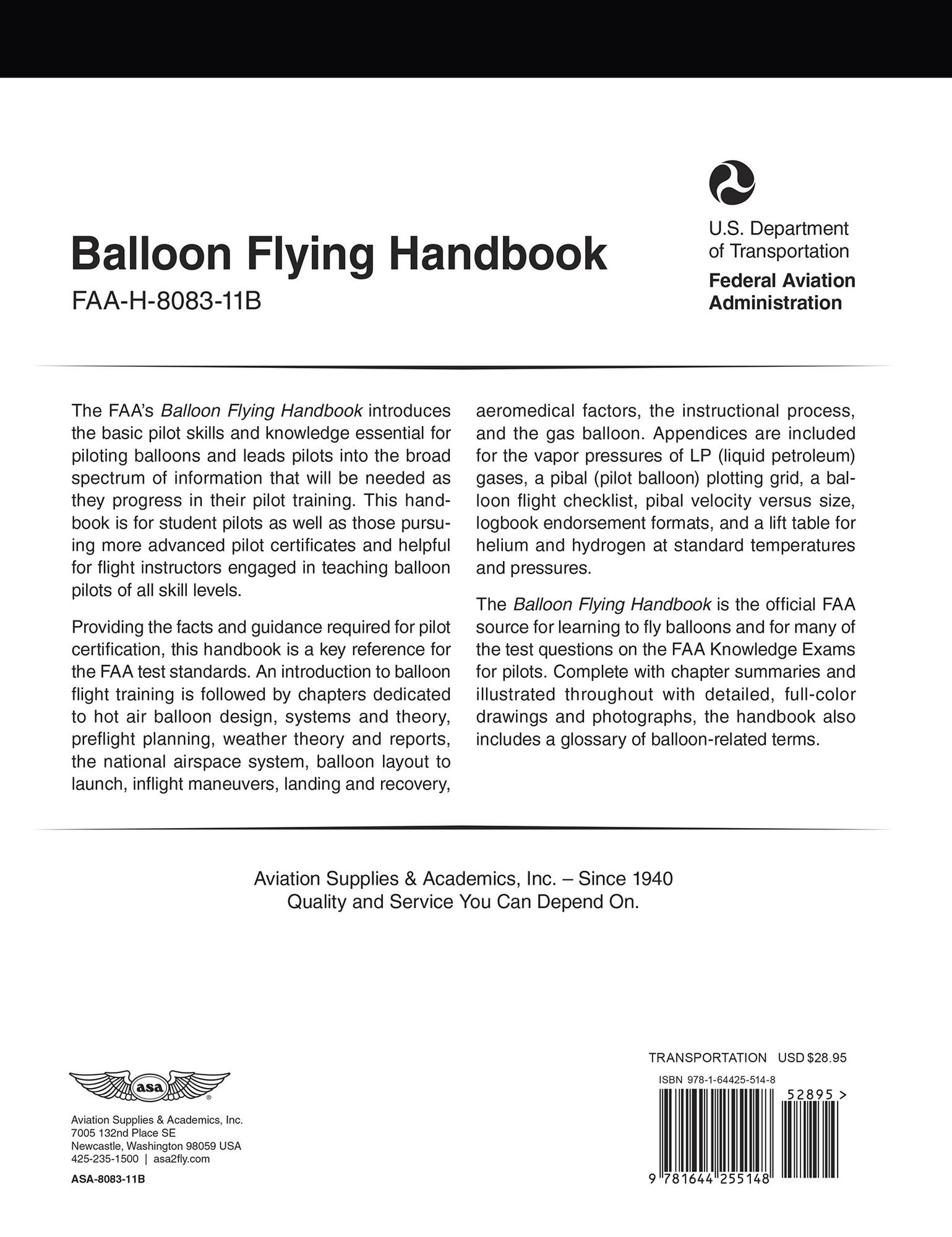 Balloon Flying Handbook (2026): FAA-H-8083-11B