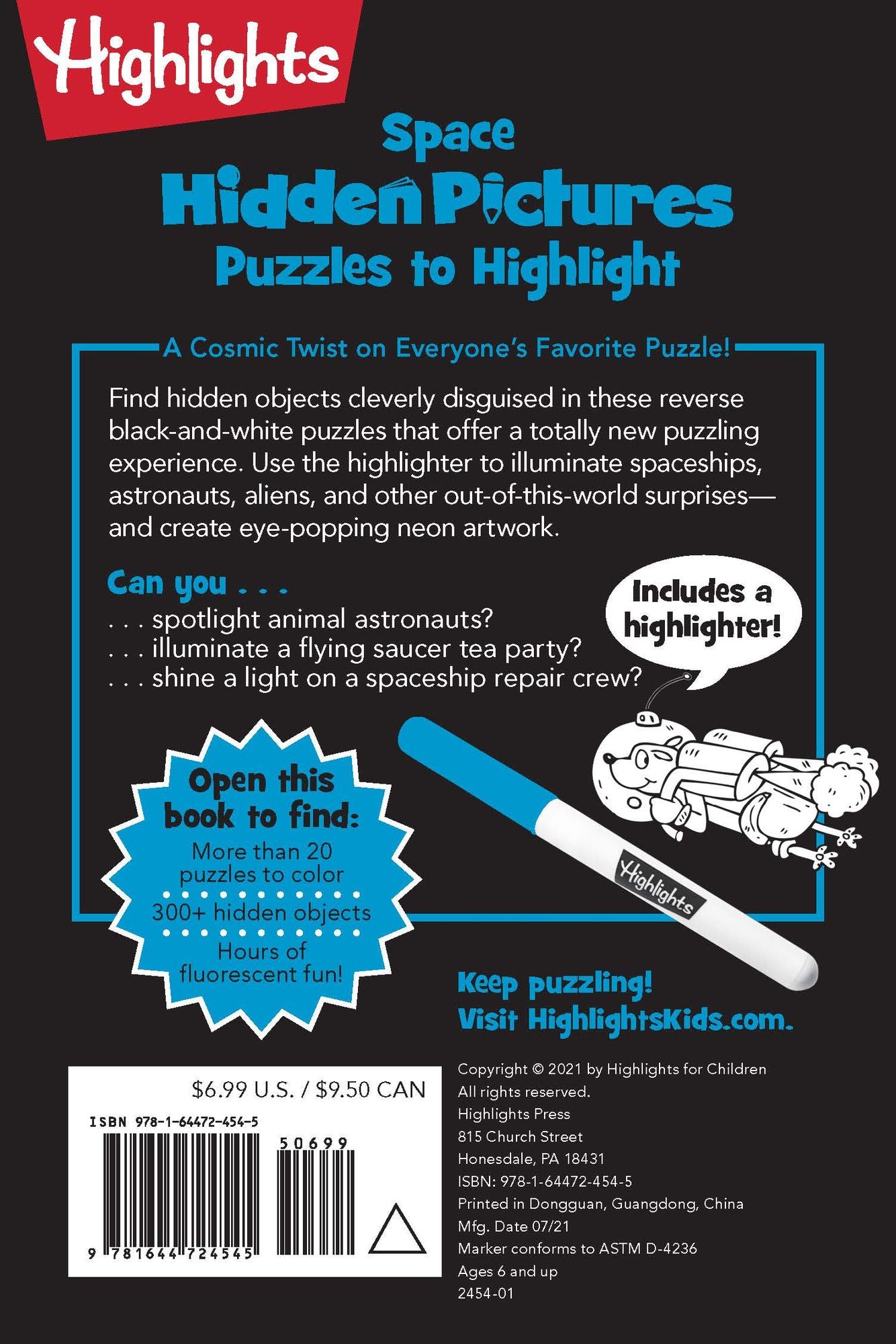 Space Hidden Pictures Puzzles to Highlight: Space-Themed Hidden Pictures Activity Book for Kids with Neon Highlighter Puzzles