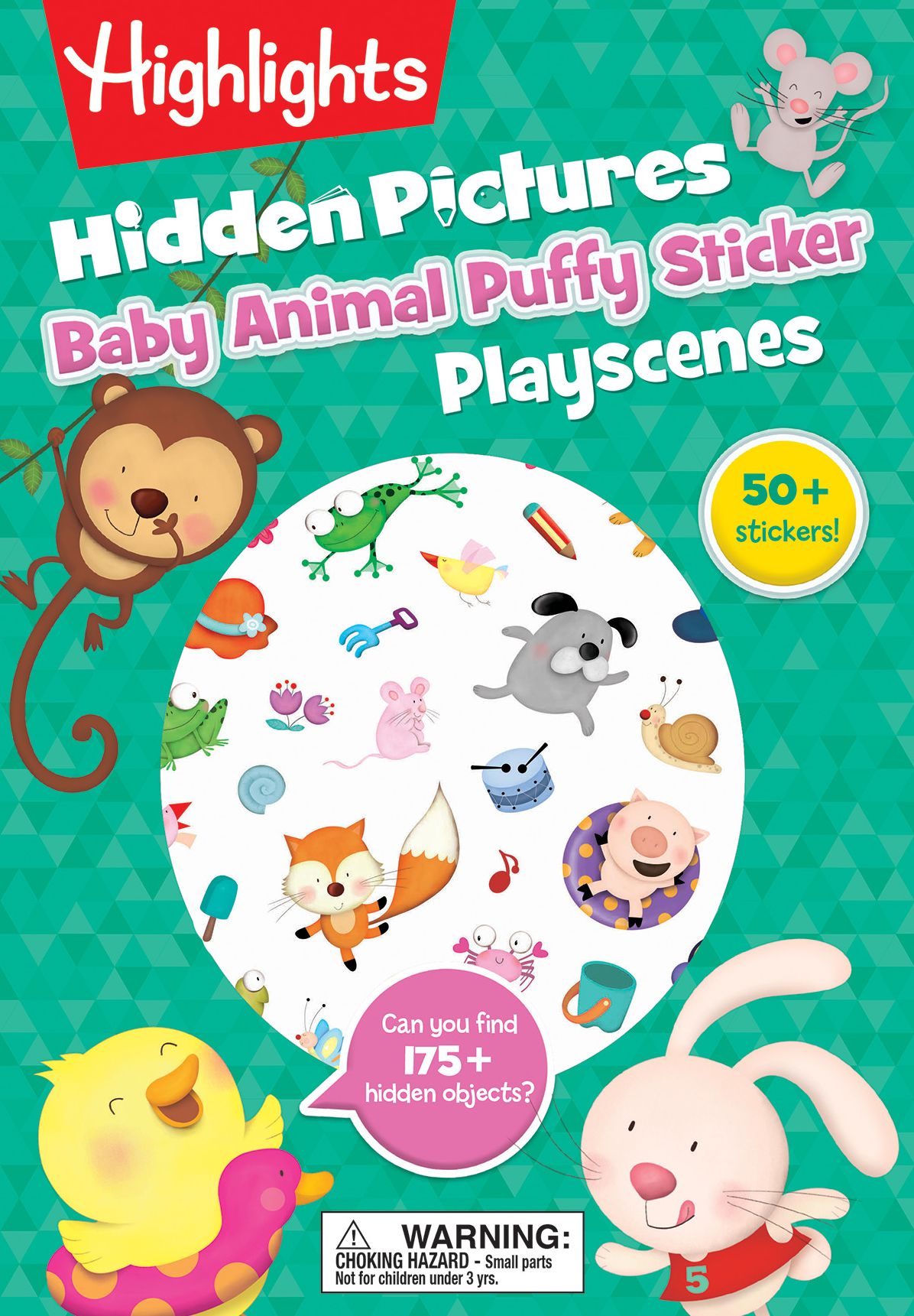 Baby Animal Hidden Pictures Puffy Sticker Playscenes: Seek and Find Puzzle Book with Over 50 Baby Animal Puffy Stickers, Find More Than 175 Hidden Objects in this Puzzle Book for Kids 3-6