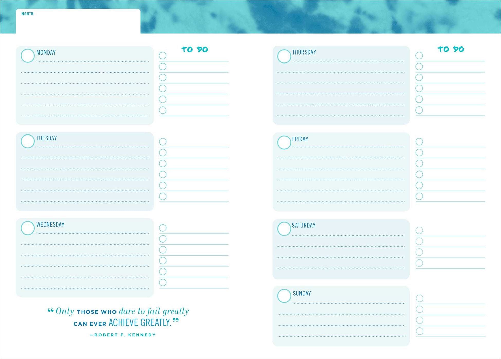 12-Month Undated Daily Planner