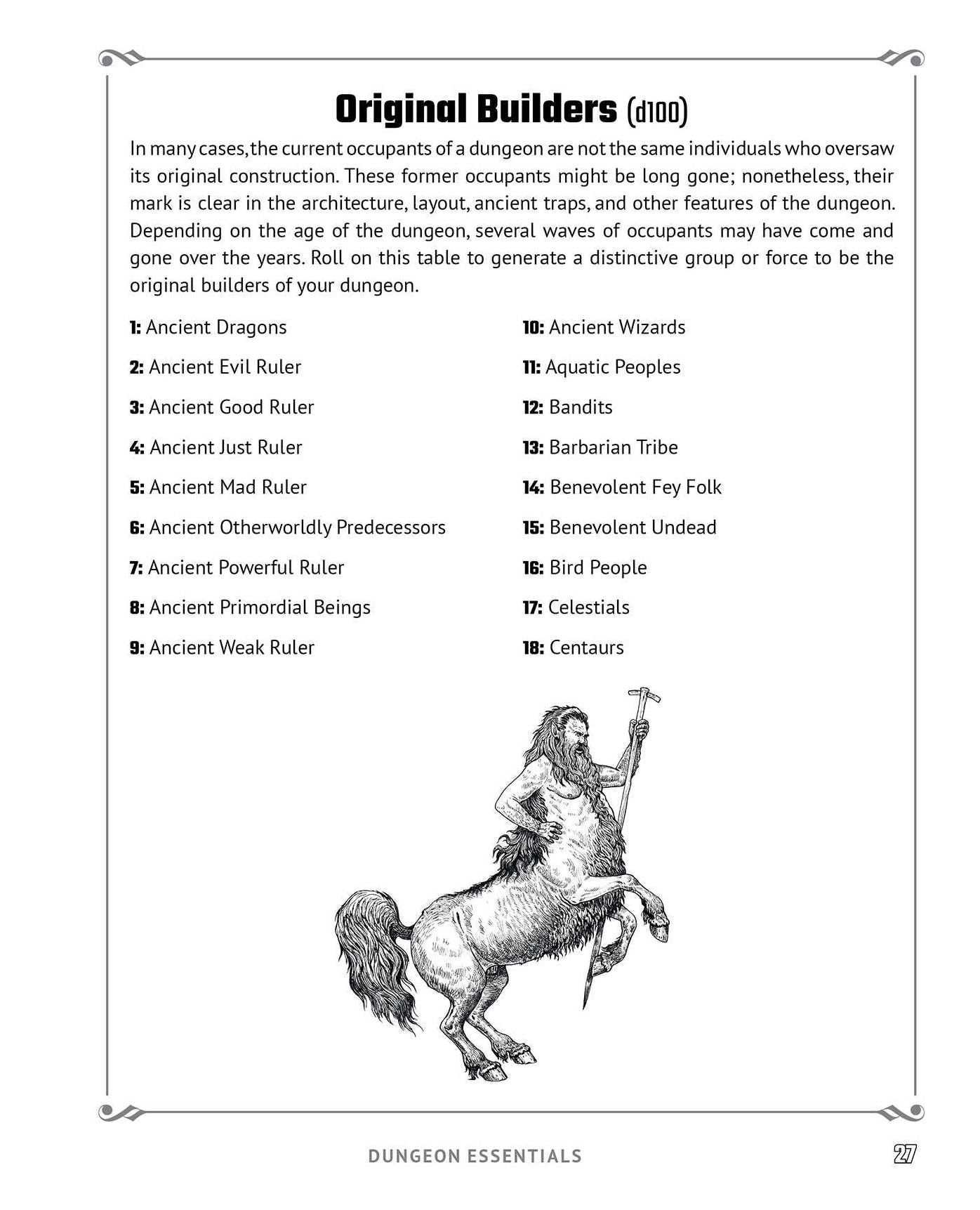 Random Tables: Dungeons and Lairs: The Game Master's Companion for Creating Secret Entrances, Rumors, Prisons, and More