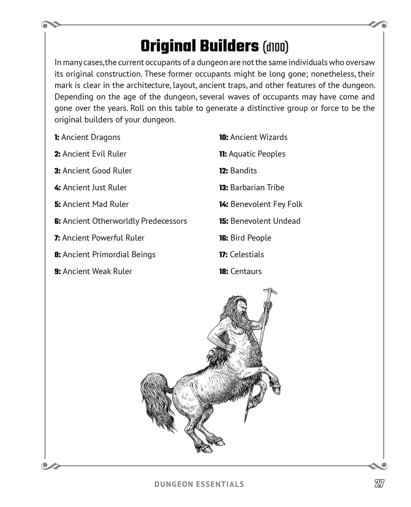 Random Tables: Dungeons and Lairs: The Game Master's Companion for Creating Secret Entrances, Rumors, Prisons, and More