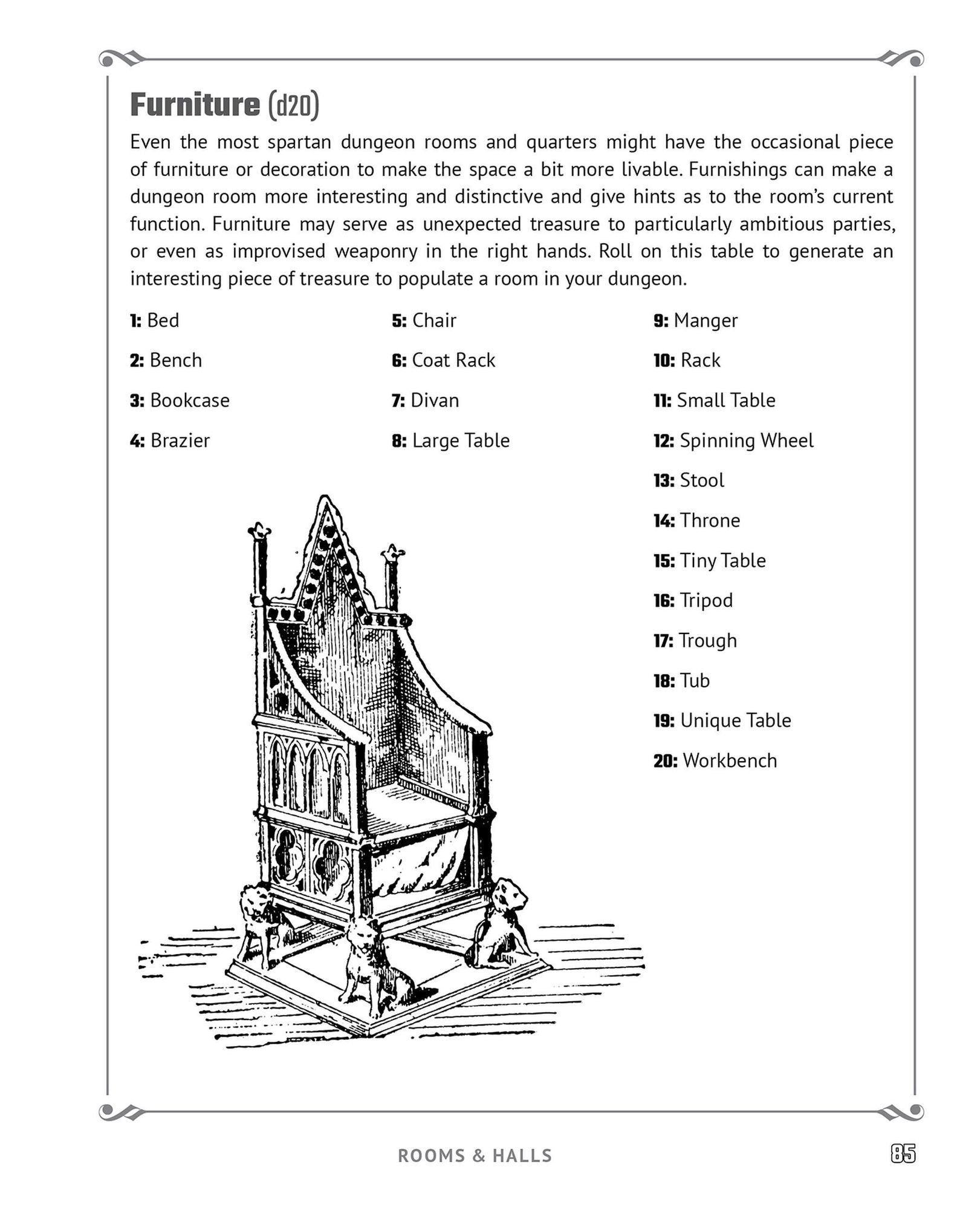 Random Tables: Dungeons and Lairs: The Game Master's Companion for Creating Secret Entrances, Rumors, Prisons, and More