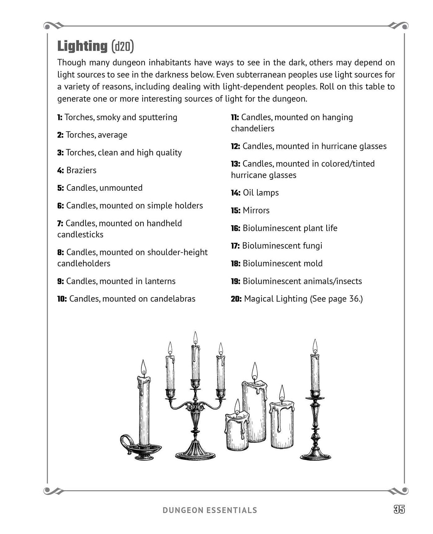 Random Tables: Dungeons and Lairs: The Game Master's Companion for Creating Secret Entrances, Rumors, Prisons, and More