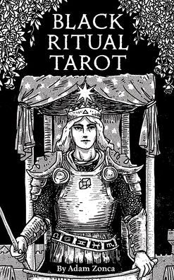 Black Ritual Tarot: Monochromatic 78-Card Tarot Deck with 56-Page Booklet - Black and White Cards for Shadow Work, Divination, Dark and Light Work, Beginner-Friendly Rider-Waite Based Tarot