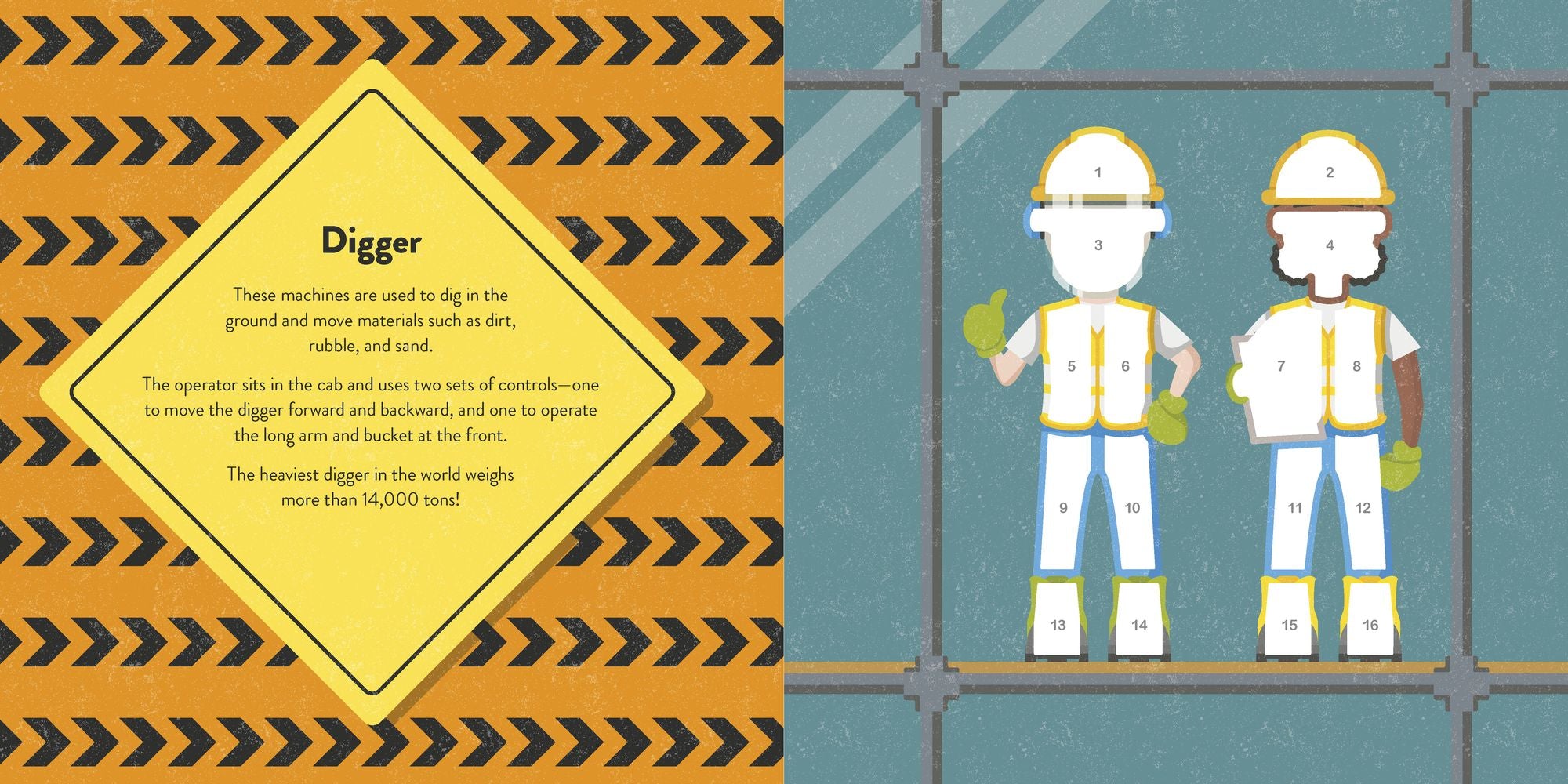 Color with Stickers: Construction: 10 Pictures To Make Includes Fun Facts!