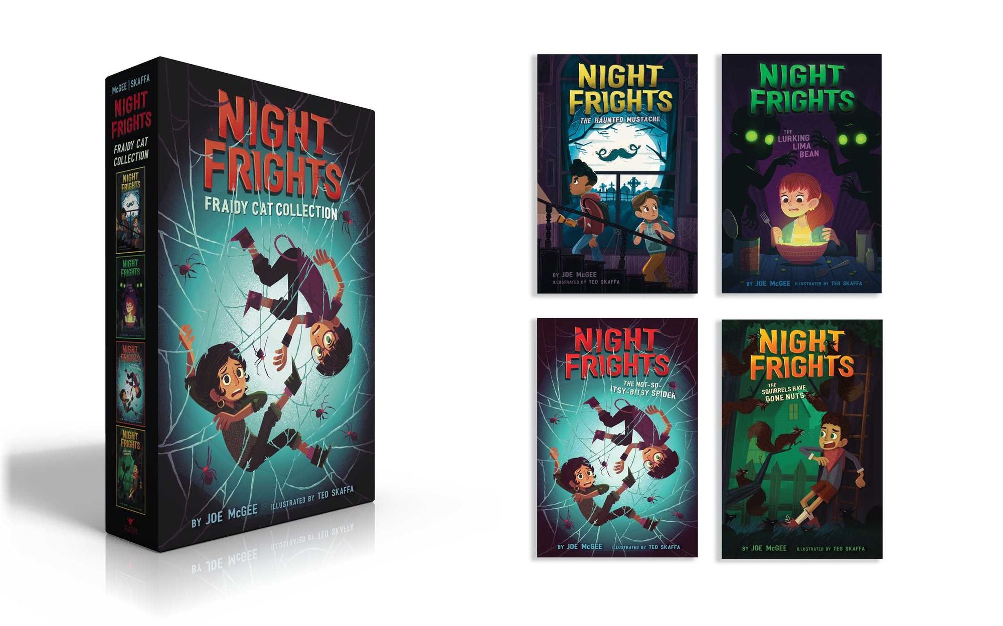 Night Frights Fraidy-Cat Collection (Boxed Set): The Haunted Mustache; The Lurking Lima Bean; The Not-So-Itsy-Bitsy Spider; The Squirrels Have Gone Nuts