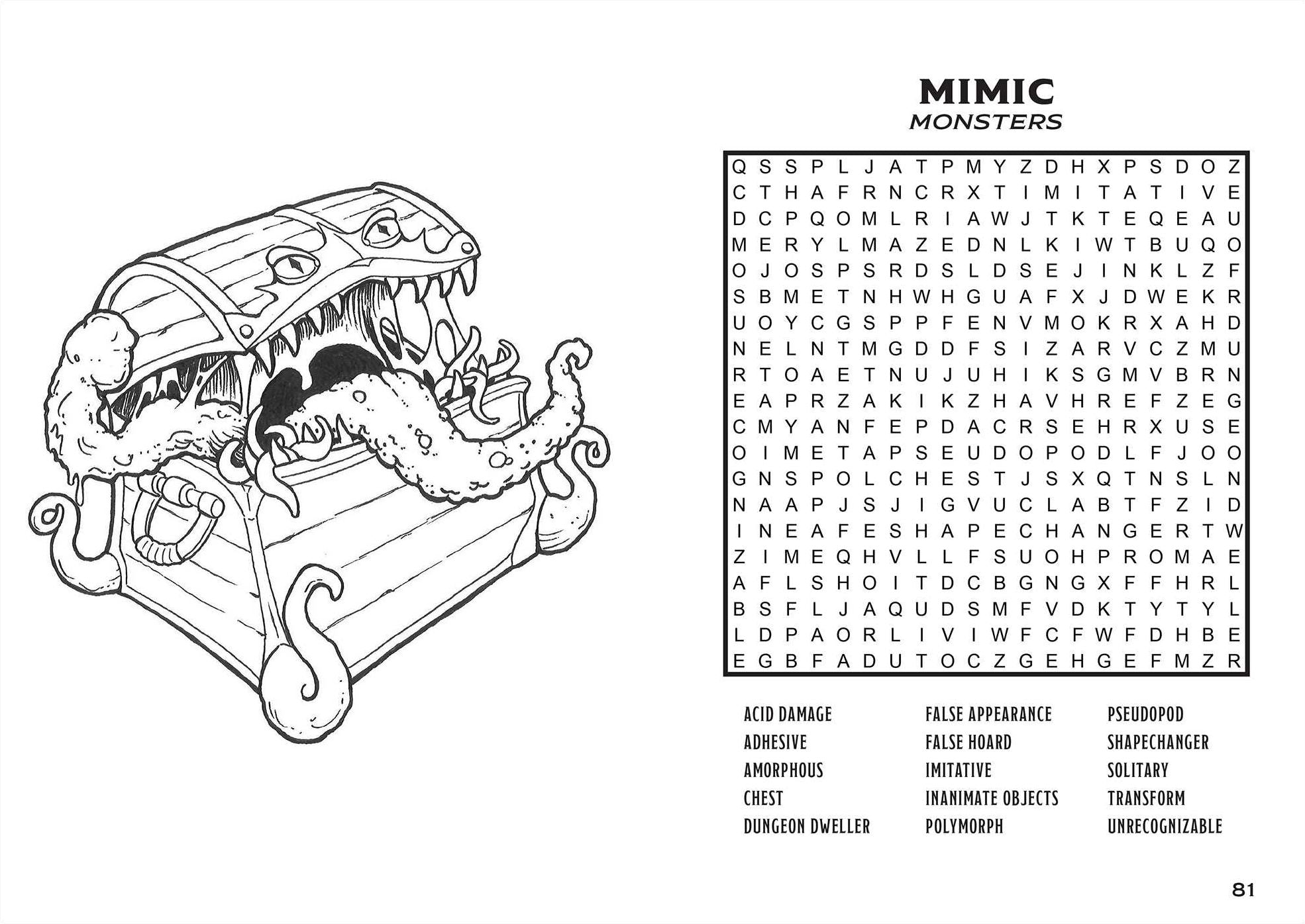 Dungeons & Dragons Word Search and Coloring Book