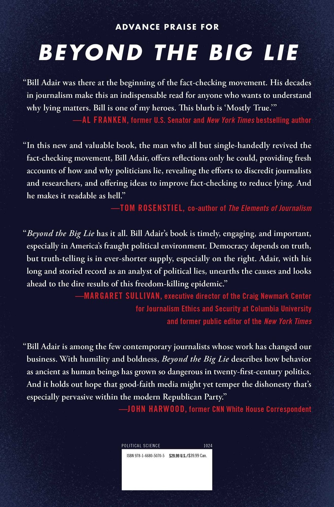 Beyond the Big Lie: The Epidemic of Political Lying, Why Republicans Do It More, and How It Could Burn Down Our Democracy