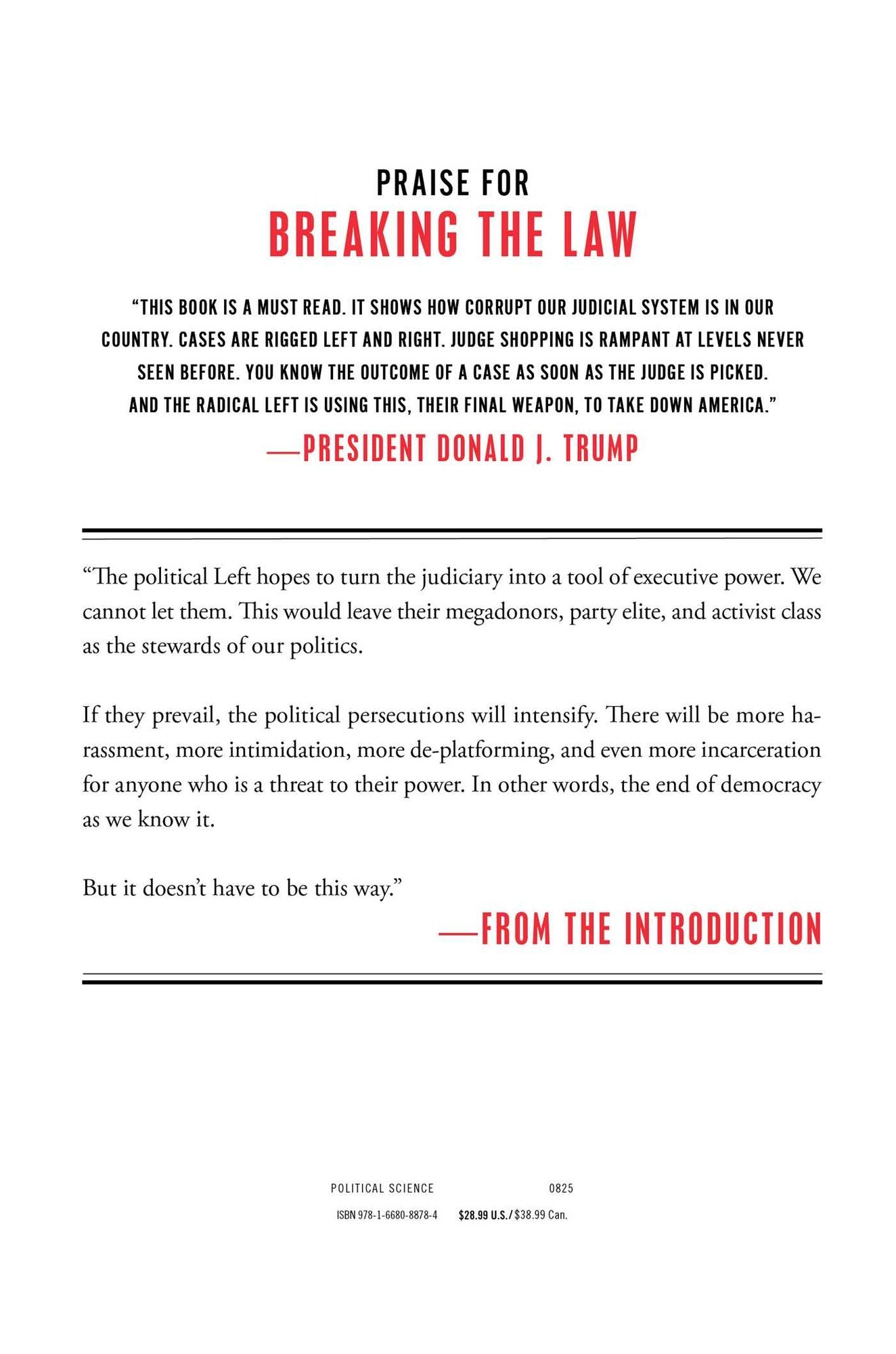 Breaking the Law: Exposing the Weaponization of America's Legal System Against Donald Trump
