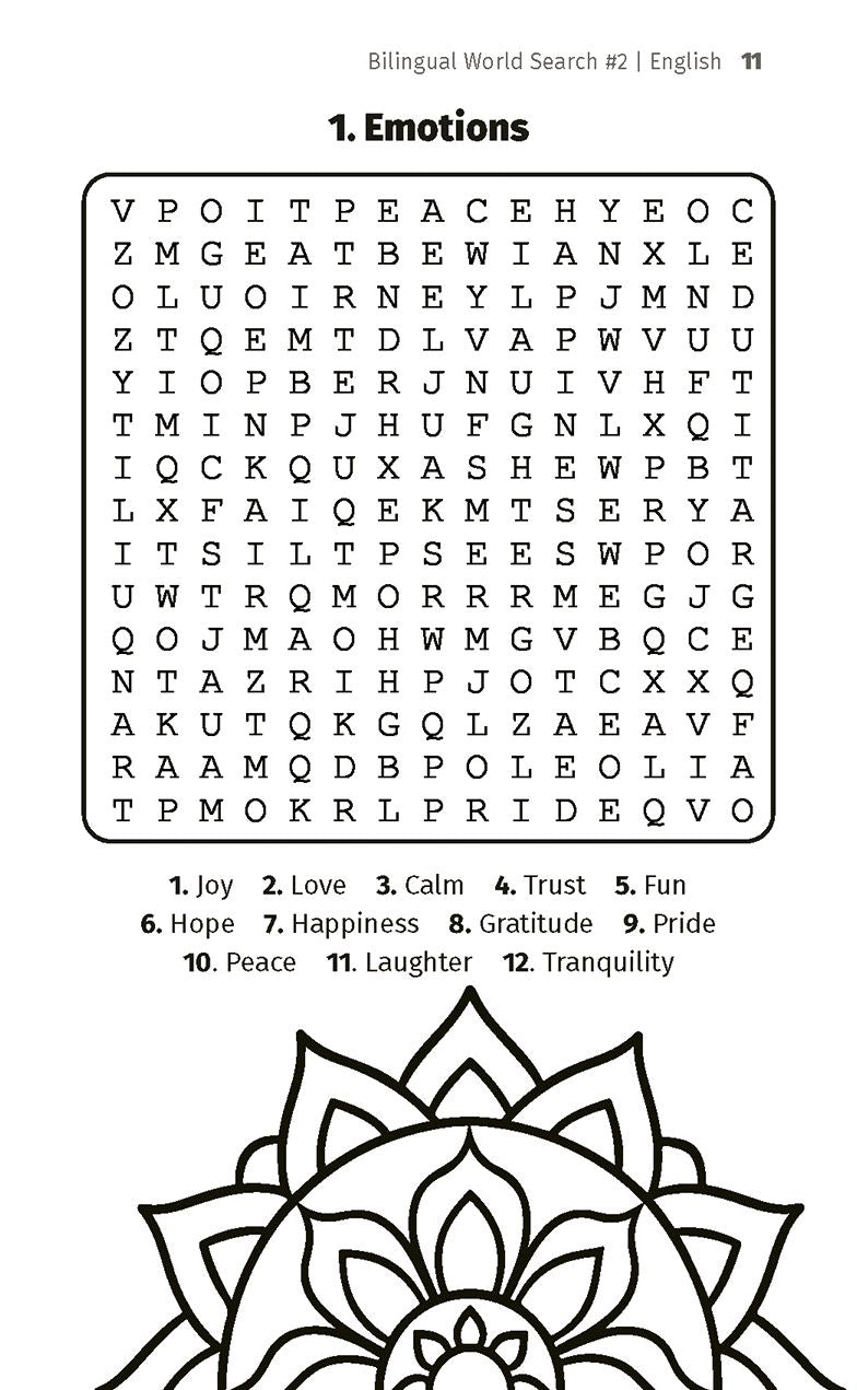 Bilingual English-Spanish Word Search #2 / Sopa de Letras Bilingüe #2