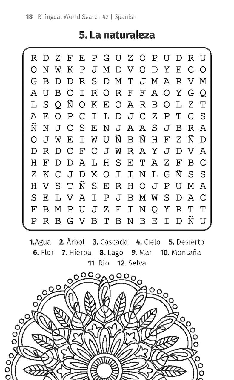 Bilingual English-Spanish Word Search #2 / Sopa de Letras Bilingüe #2