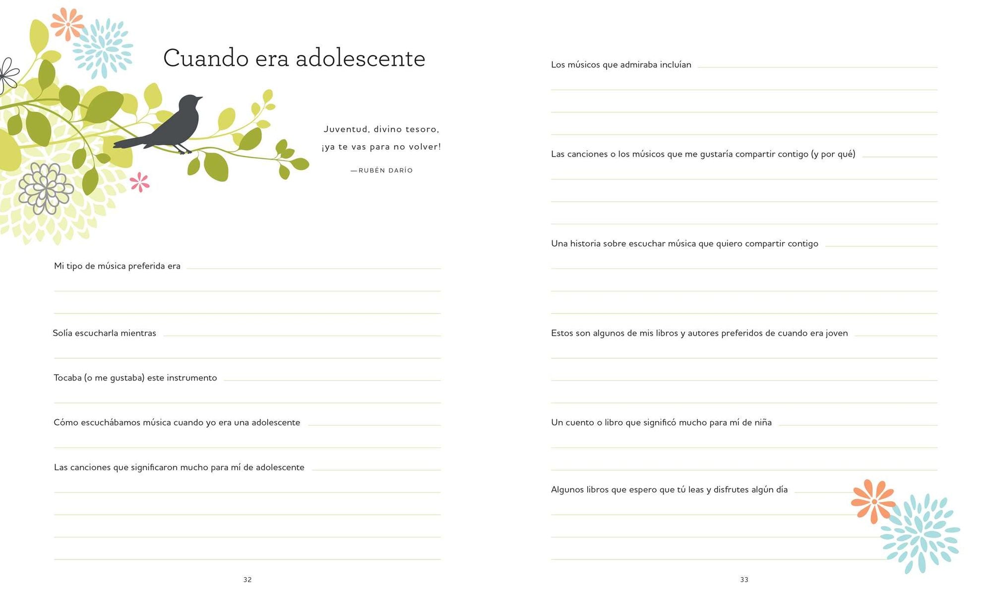 Diario de una abuela (Regalo por Abuela, Regalo por Día de las Madres): Memorias y recuerdos para mis nietos