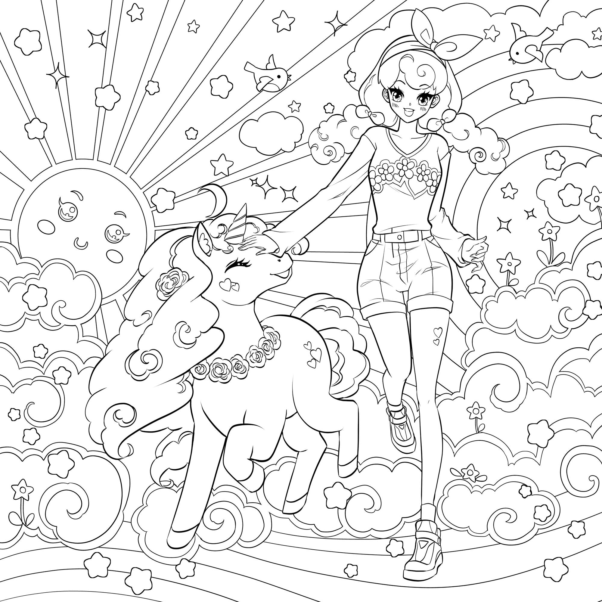 Manga Mania Coloring Book: Over 100 Cute Characters to Color - Manga and Anime Coloring Book for Adults and Kids