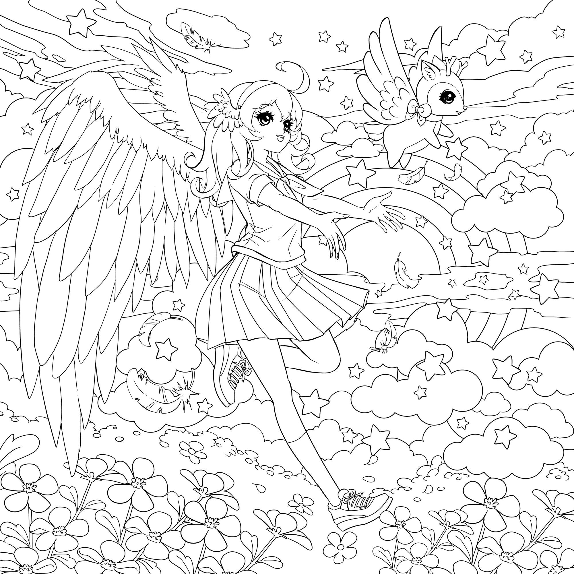 Manga Mania Coloring Book: Over 100 Cute Characters to Color - Manga and Anime Coloring Book for Adults and Kids