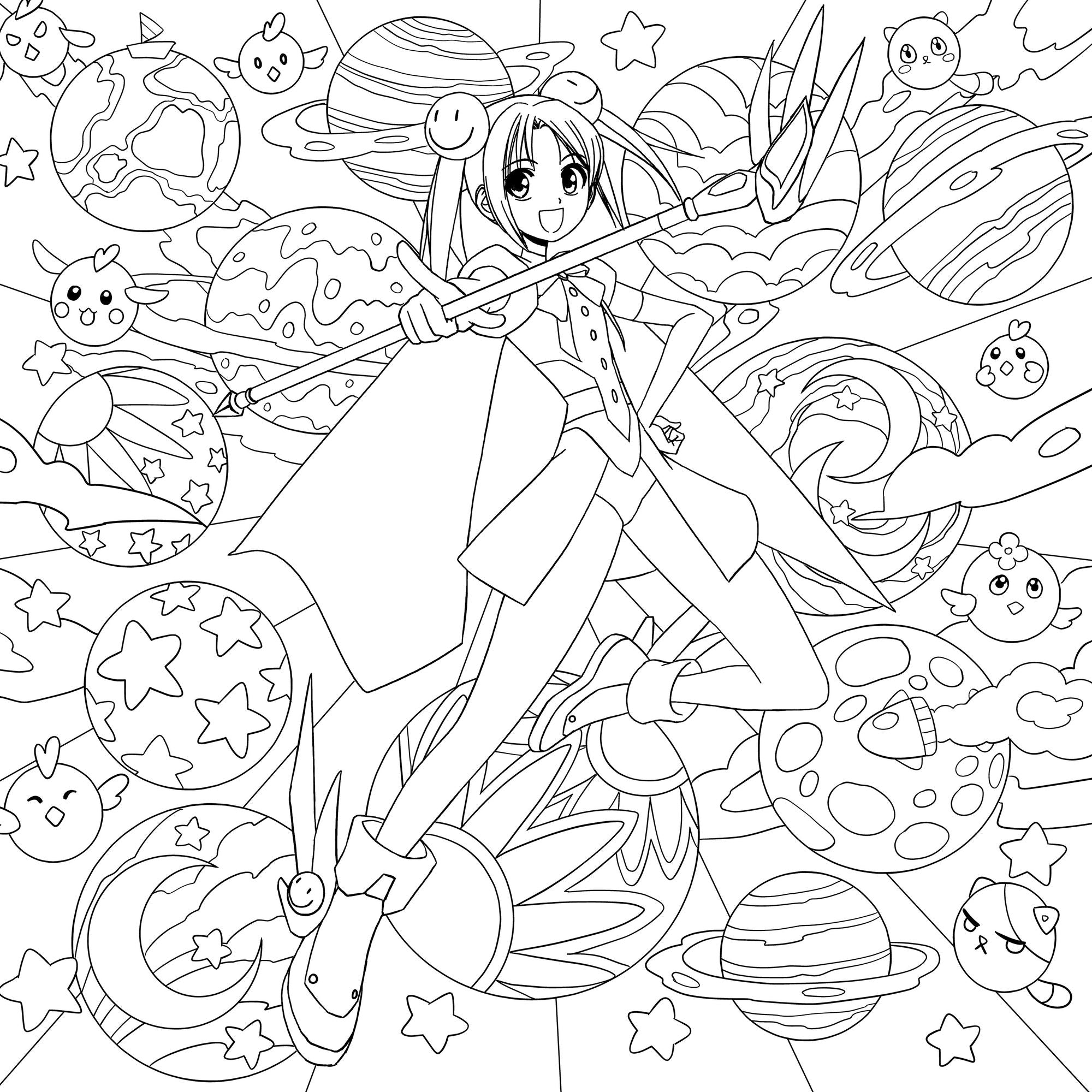 Manga Mania Coloring Book: Over 100 Cute Characters to Color - Manga and Anime Coloring Book for Adults and Kids