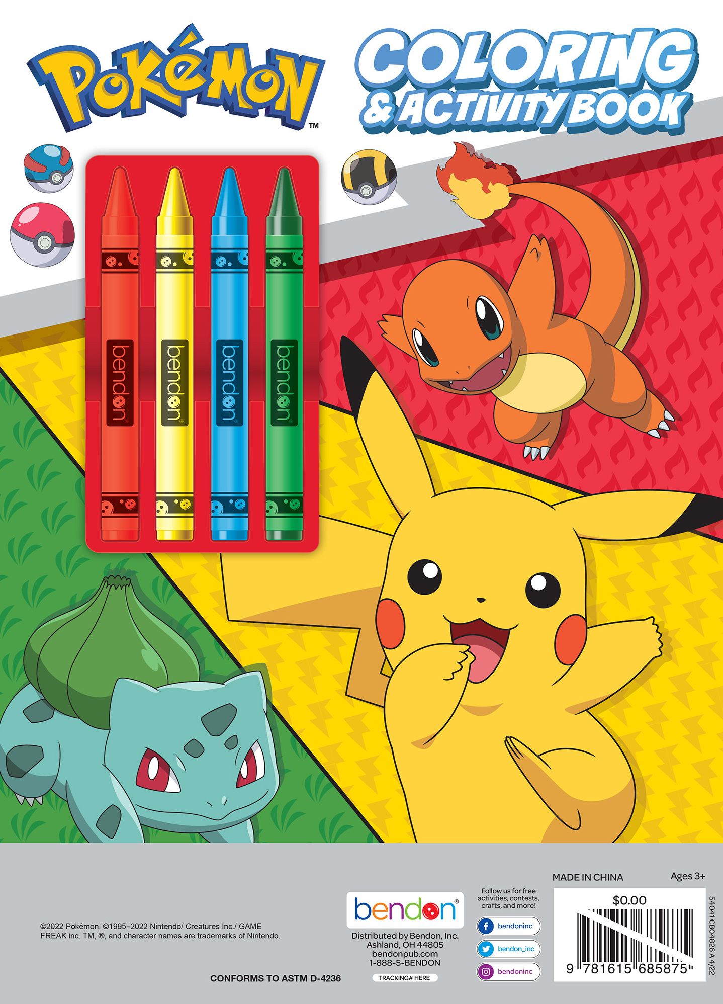 Pokemon Color Book with Crayons