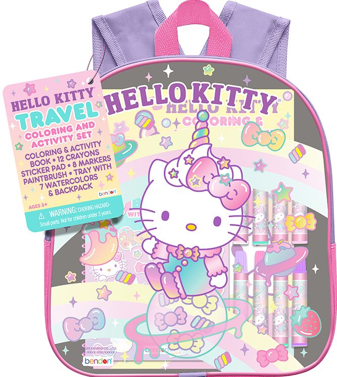 Hello Kitty Backpack Travel Coloring and Activity Set