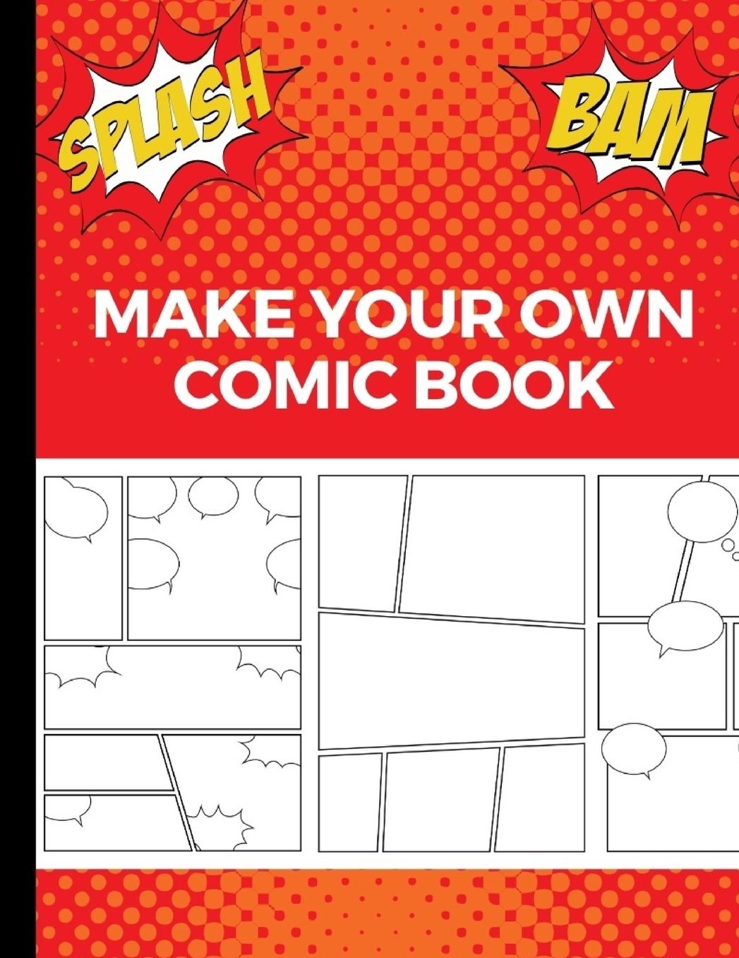 Make Your Own Comic Book: Art and Drawing Comic Strips, Great Gift for Creative Kids Red