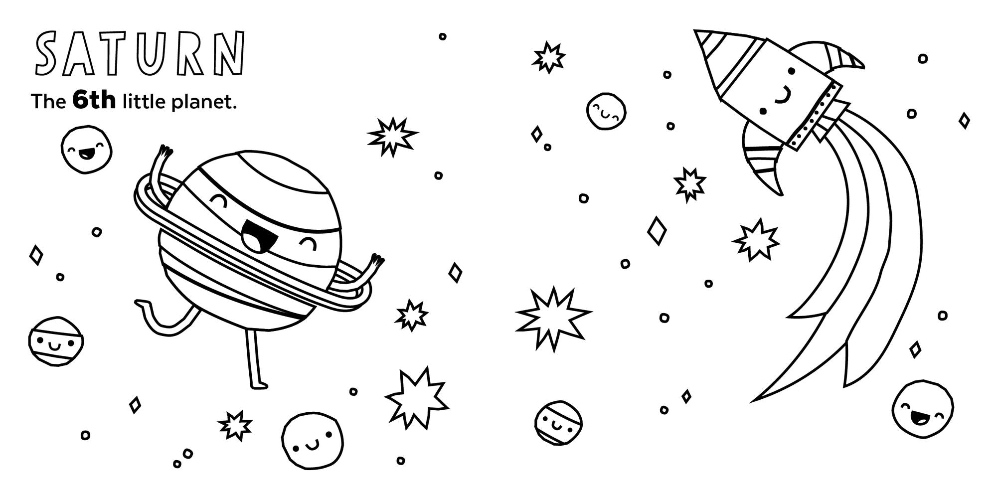 8 Little Planets Coloring Book