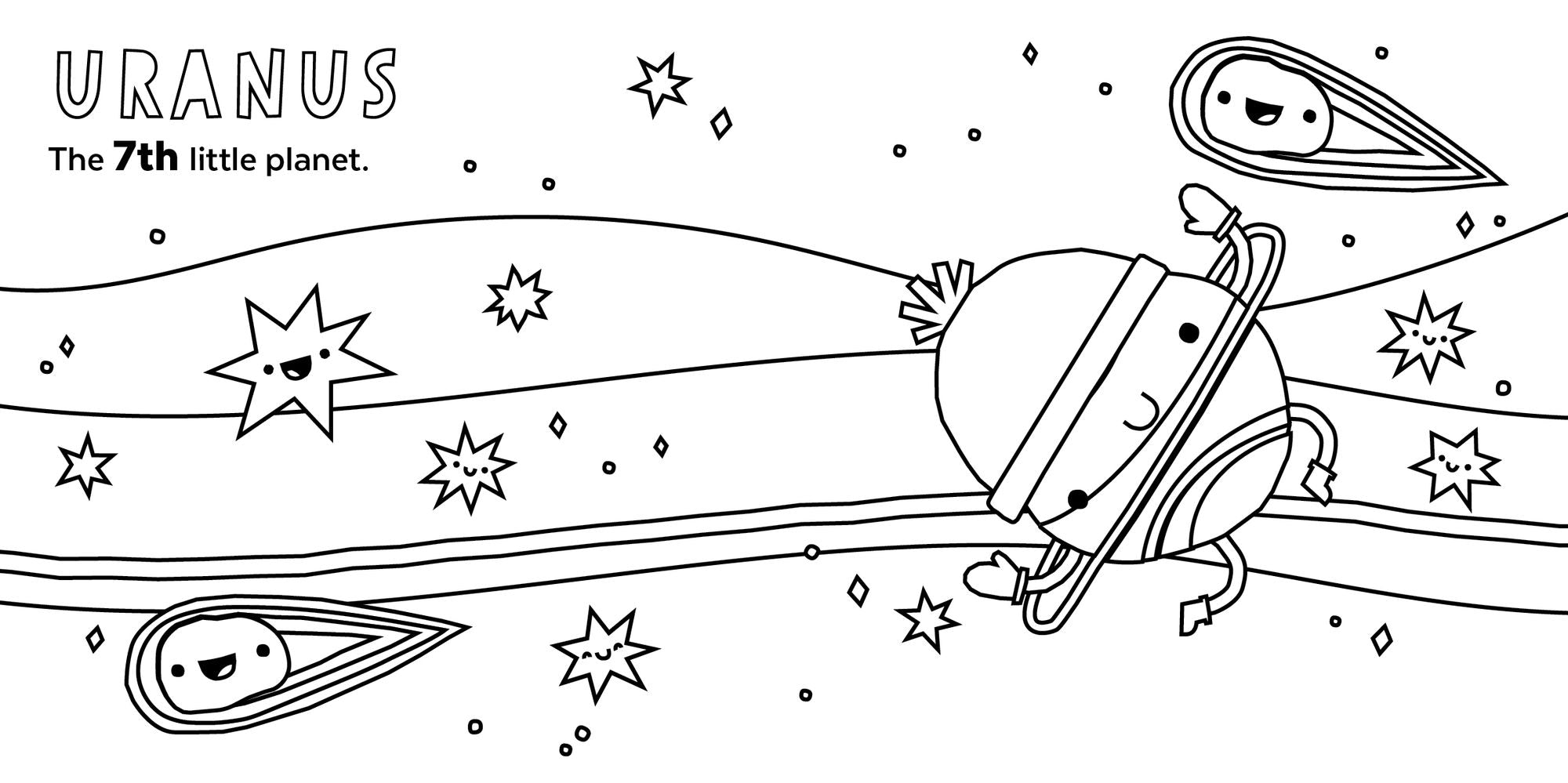 8 Little Planets Coloring Book
