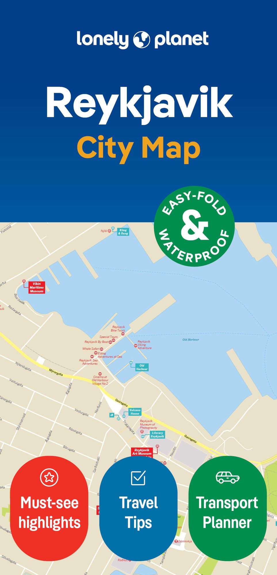 Lonely Planet Reykjavik City Map: Durable, Waterproof, Easy-Fold Planning Map with Attractions & Walking Tours