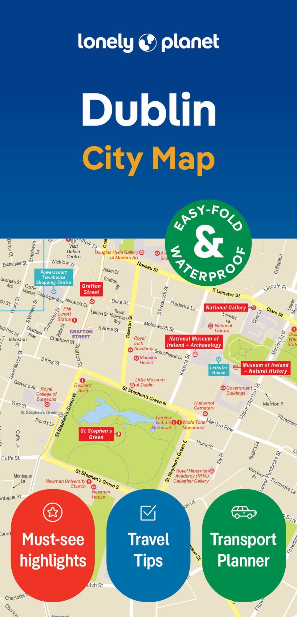 Lonely Planet Dublin City Map: Durable, Waterproof, Easy-Fold Planning Map with Attractions & Walking Tours