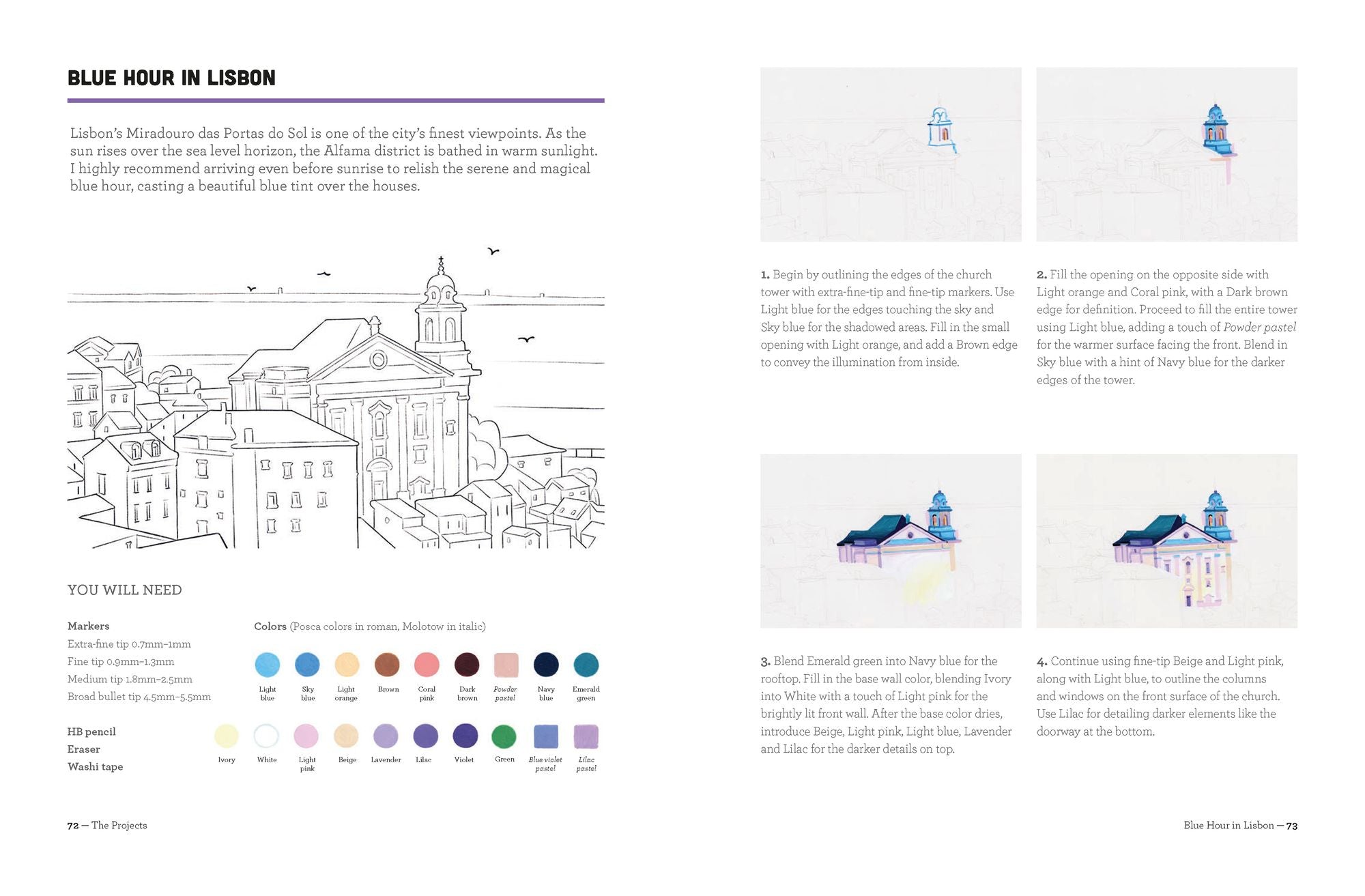 Art with Markers: A Step-by-Step Guide to Creating Vivid Landscapes and Cityscapes with Acrylic Pens