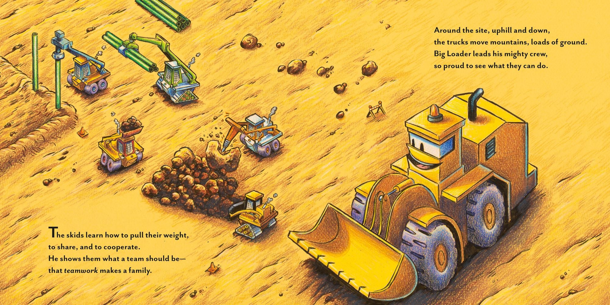 Construction Site: Dad and His Crew Power Through!
