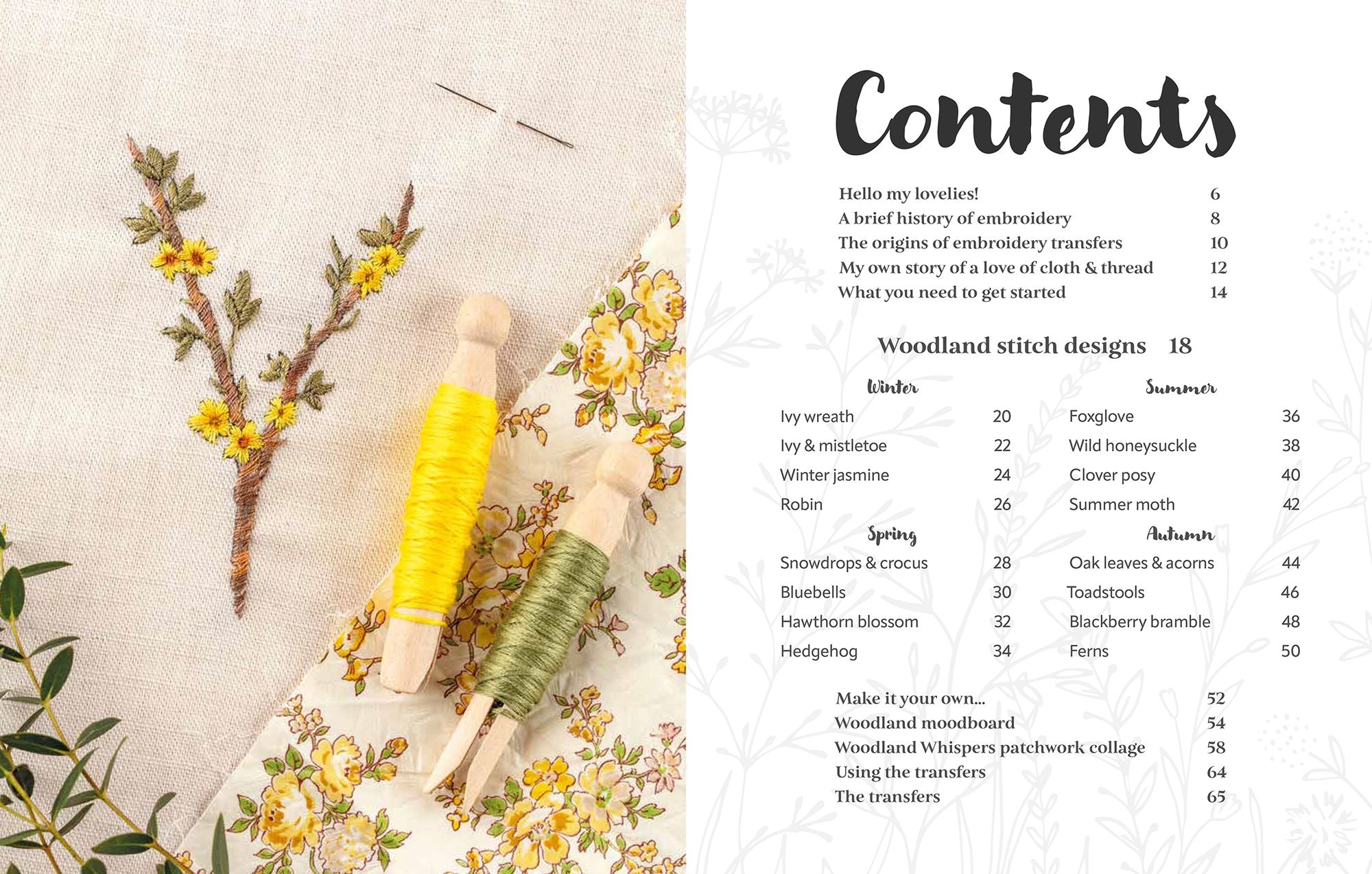 A Love of Cloth and Thread: Woodland Walks: Over 25 original embroidery designs with iron-on transfers