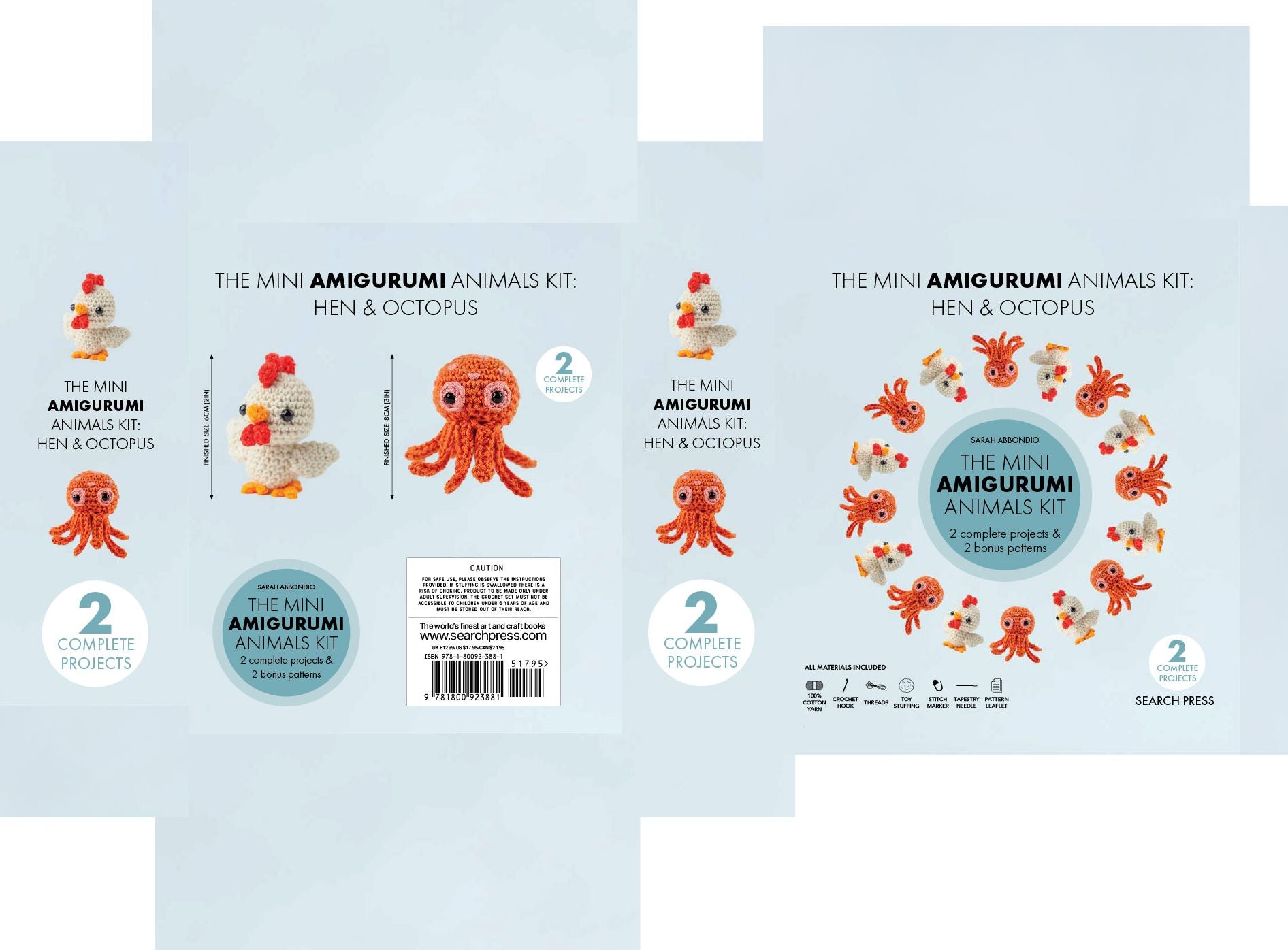 Mini Amigurumi Animals Kit: 2 complete projects & 2 bonus patterns