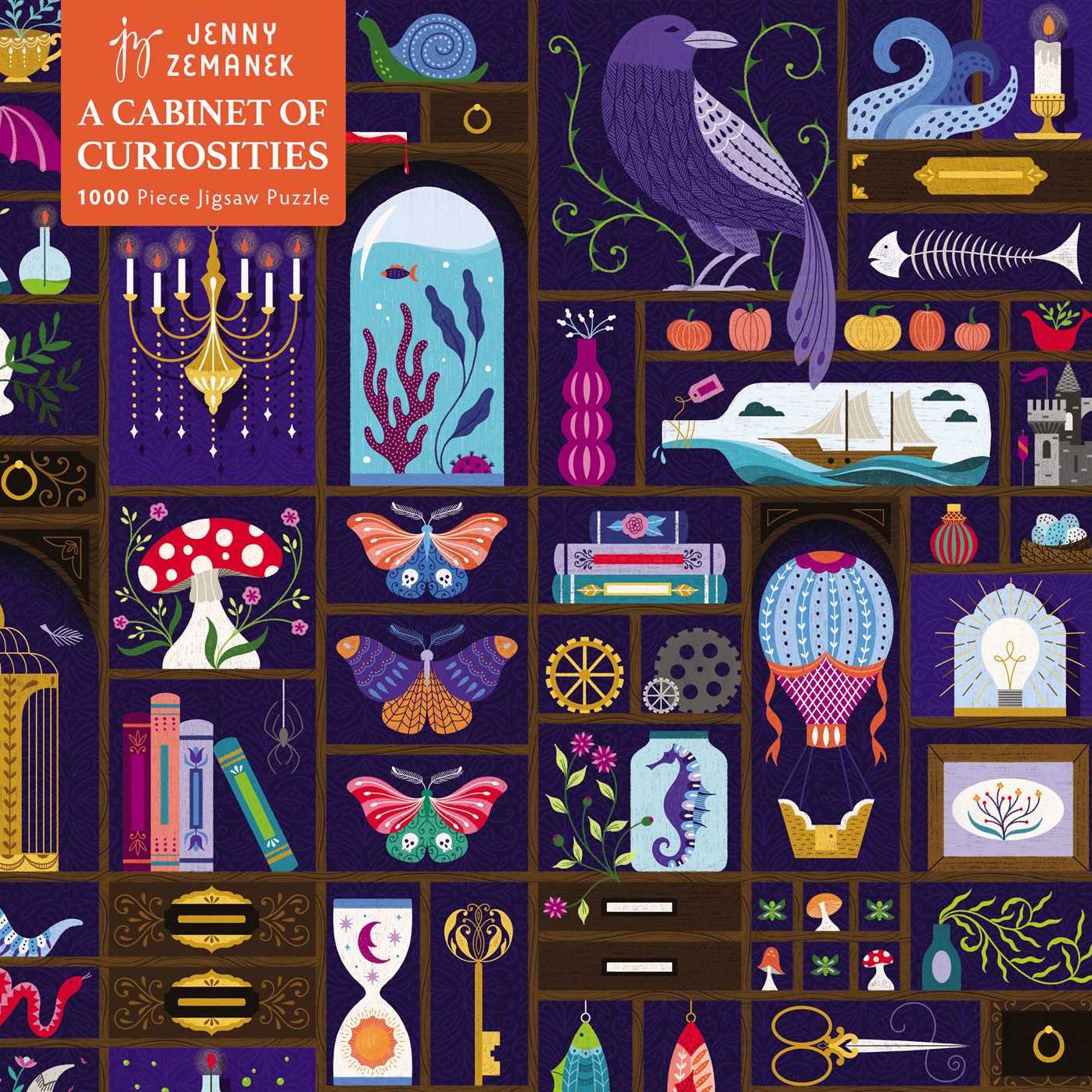 Adult Sustainable Jigsaw Puzzle: Jenny Zemanek: A Cabinet of Curiosities: 1000-pieces. Ethical, Sustainable, Earth-friendly