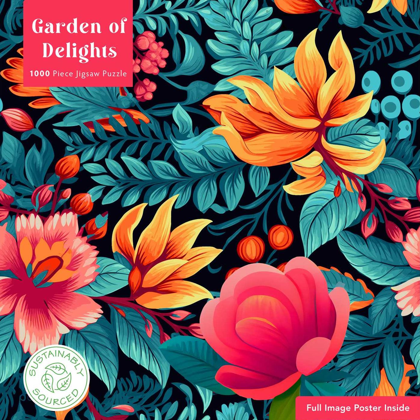 Adult Sustainable Jigsaw Puzzle Garden of Delights: 1000-pieces. Ethical, Sustainable, Earth-friendly