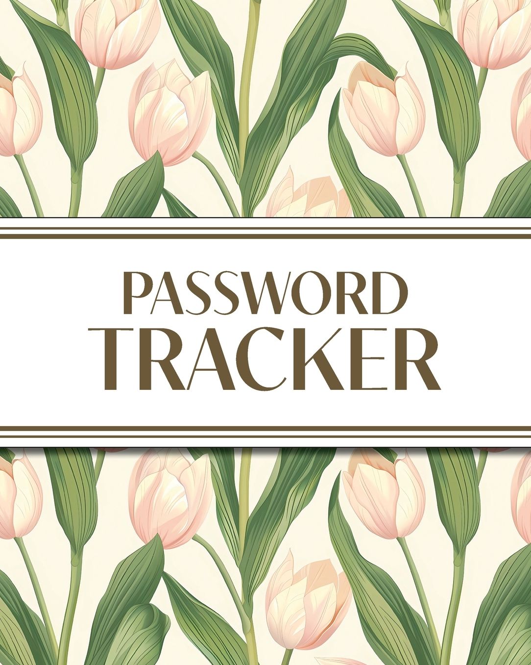 XL Large Print Password Tracker (Pink Tulips): 8"x10" 450+ Alphabetical Password Logbook for Easy Organization; Perfect for Seniors with its 16 pt Font!