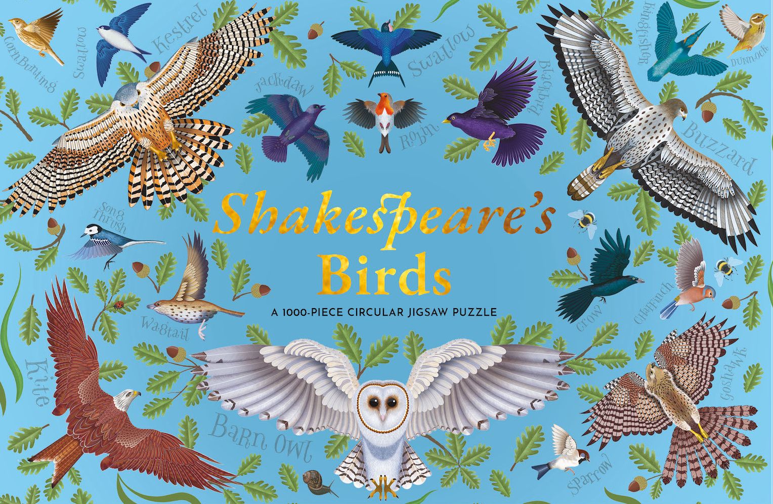 Shakespeare's Birds: A 1000-piece Circular Jigsaw Puzzle by Rebecca Harris