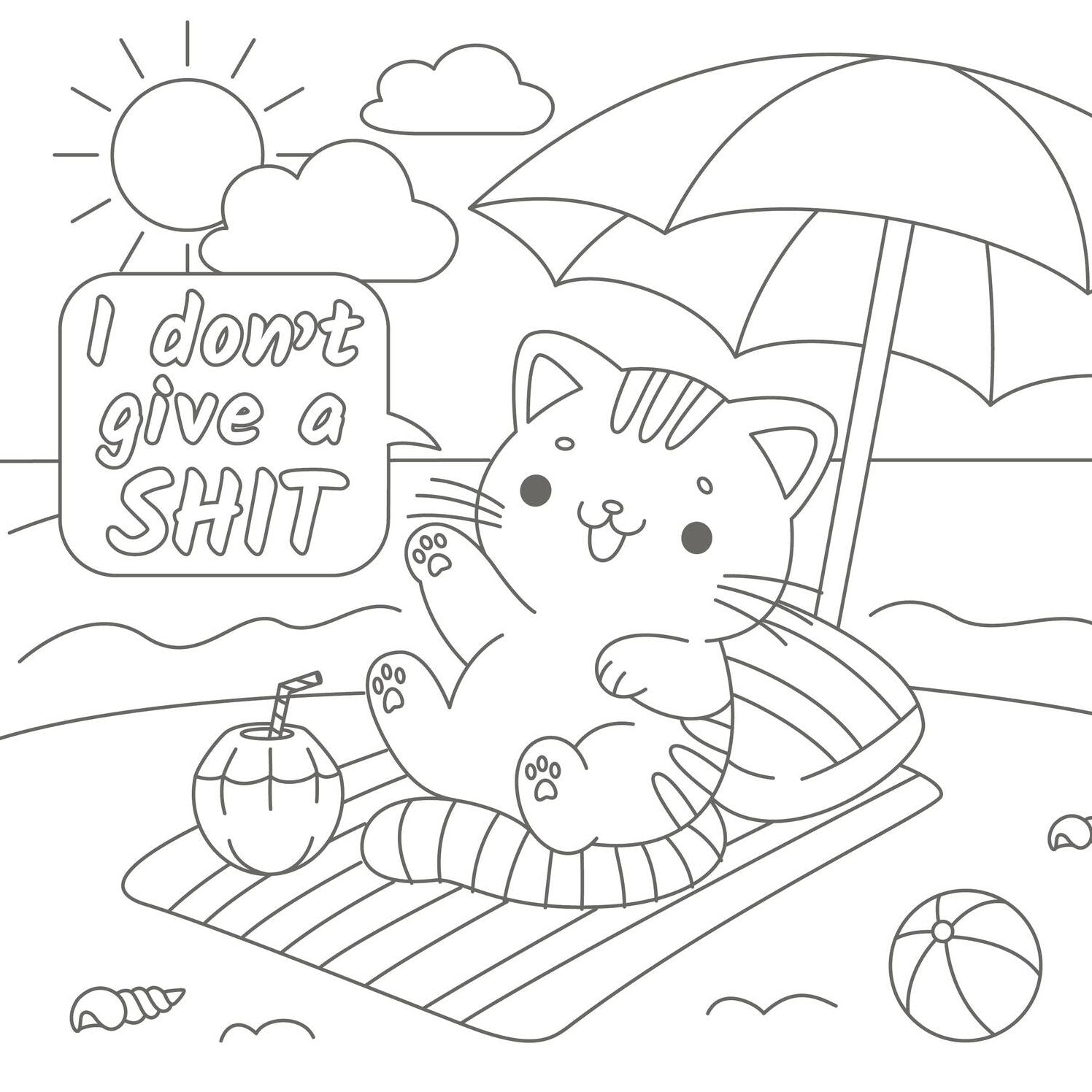 The Super-Cute Sweary Cat Coloring Book: An Adult Coloring Book of Foul-Mouthed Felines