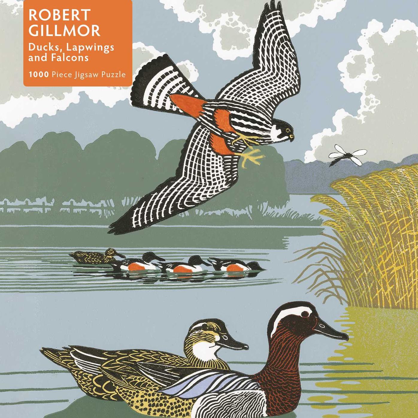 Adult Jigsaw Puzzle Robert Gillmor: Ducks, Falcons and Lapwings: 1000-Piece Jigsaw Puzzles