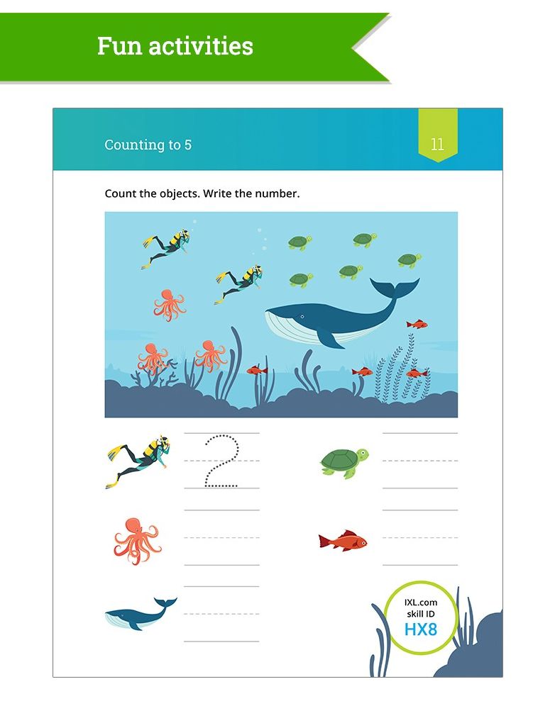Kindergarten Numbers and Counting Workbook (IXL Workbooks)