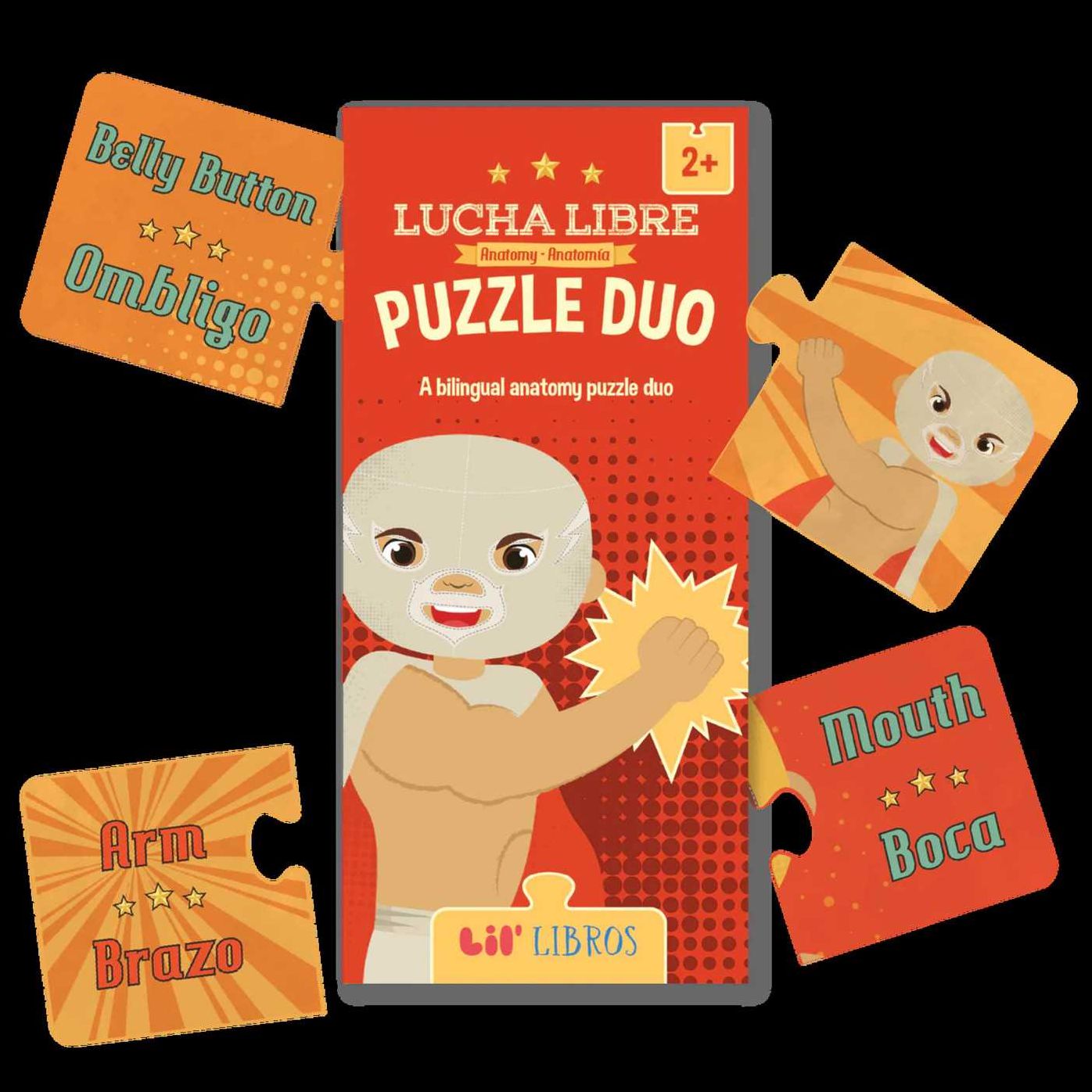 Lucha Libre: Anatomy / Anatomía Lil' Puzzle Duo 20 Piece (Bilingual: English/Spanish): A Bilingual Anatomy Puzzle Duo