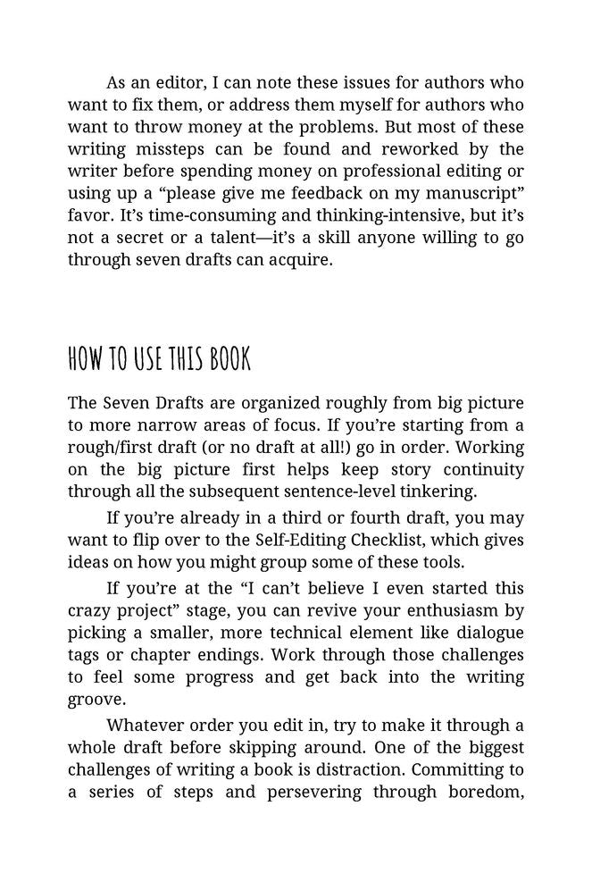 Seven Drafts: Self-Edit Like a Pro from Blank Page to Book
