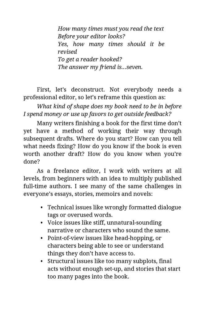 Seven Drafts: Self-Edit Like a Pro from Blank Page to Book