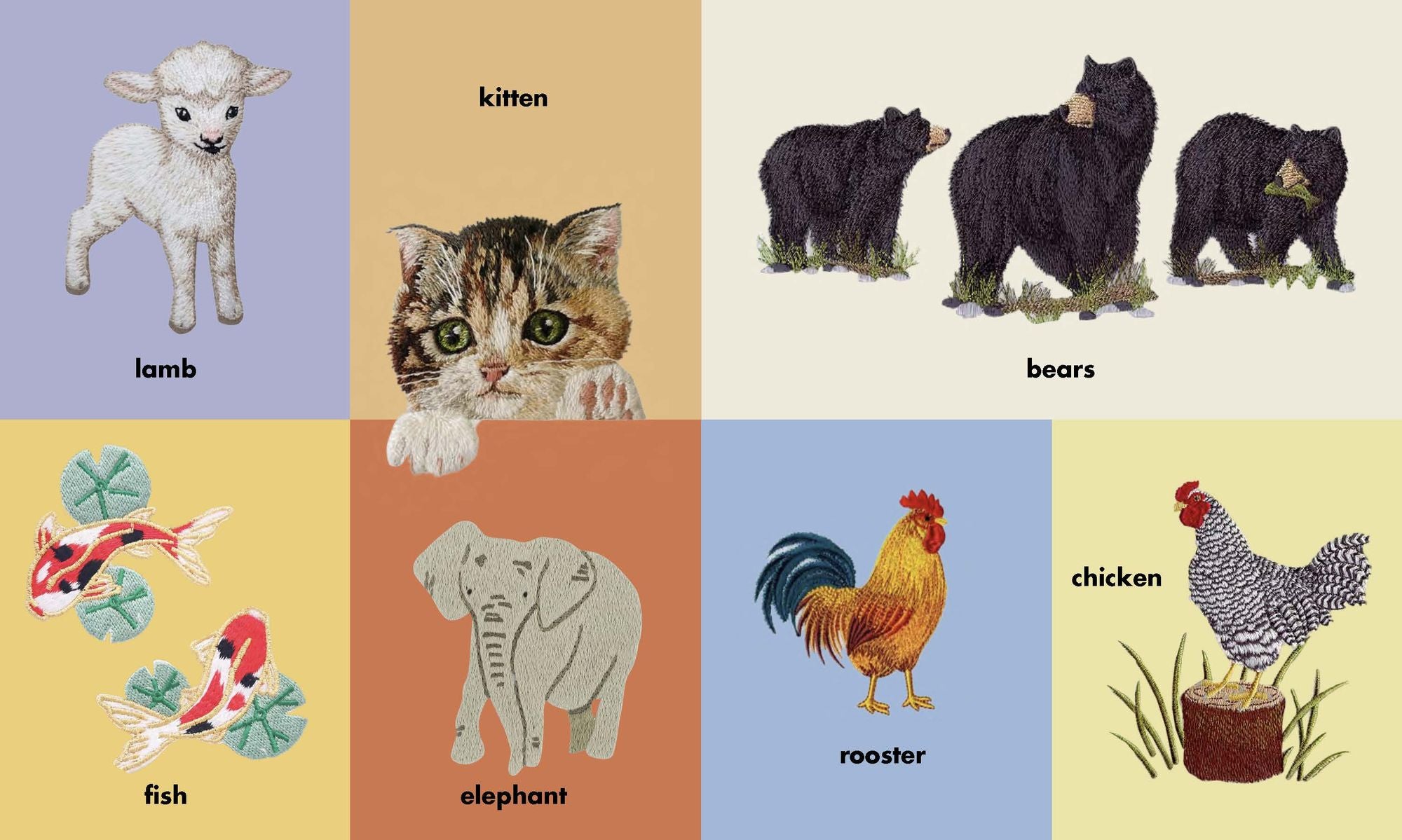 First Words with Cute Embroidered Friends: A Padded Board Book for Infants and Toddlers featuring First Words and Adorable Embroidery Pictures