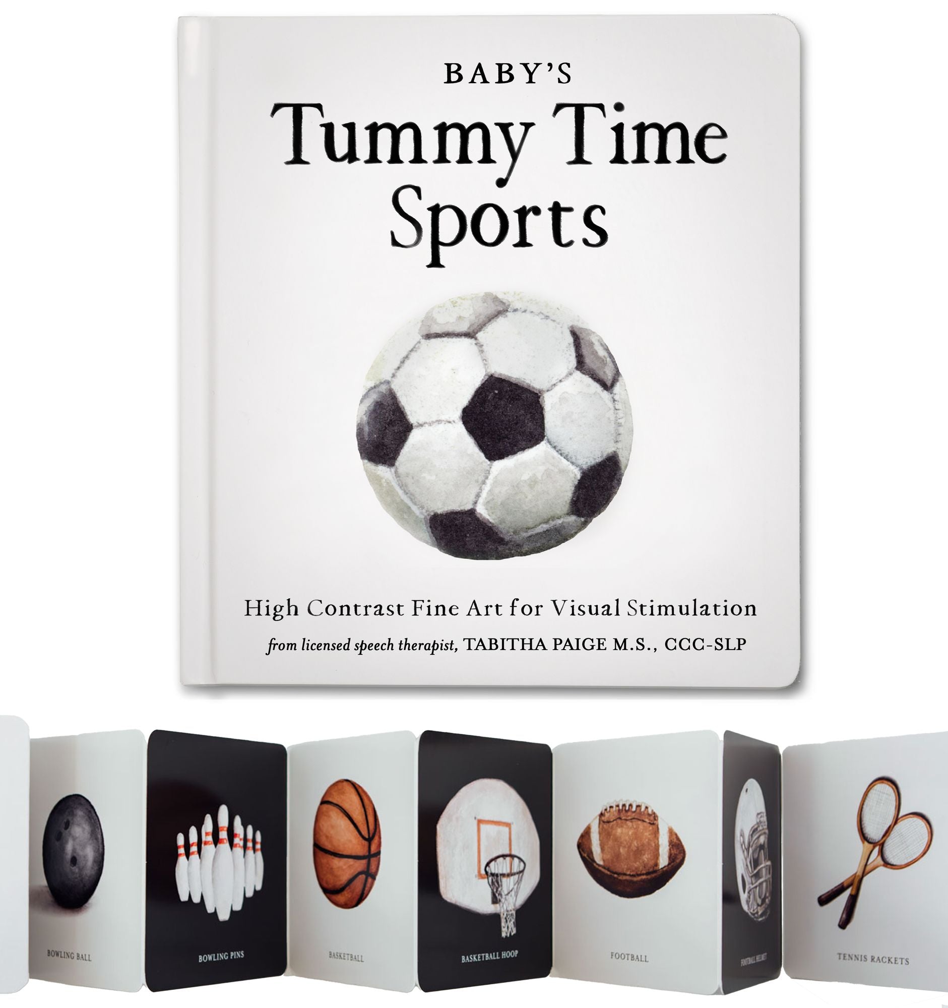 Baby's Tummy Time Sports: High-Contrast Fine Art for Visual Stimulation
