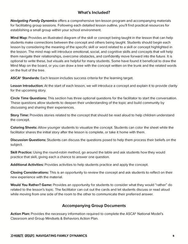 30-Minute Groups: Navigating Family Dynamics: Fostering Hope and Resilience, Creating a Positive Future, and Building Emotional Strength