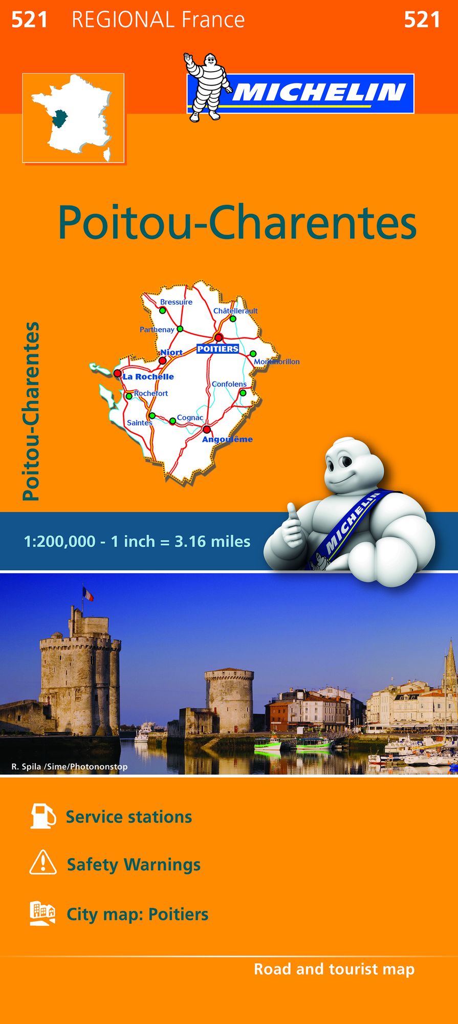 Michelin Regional Maps: France: Poitou-Charentes Map 521