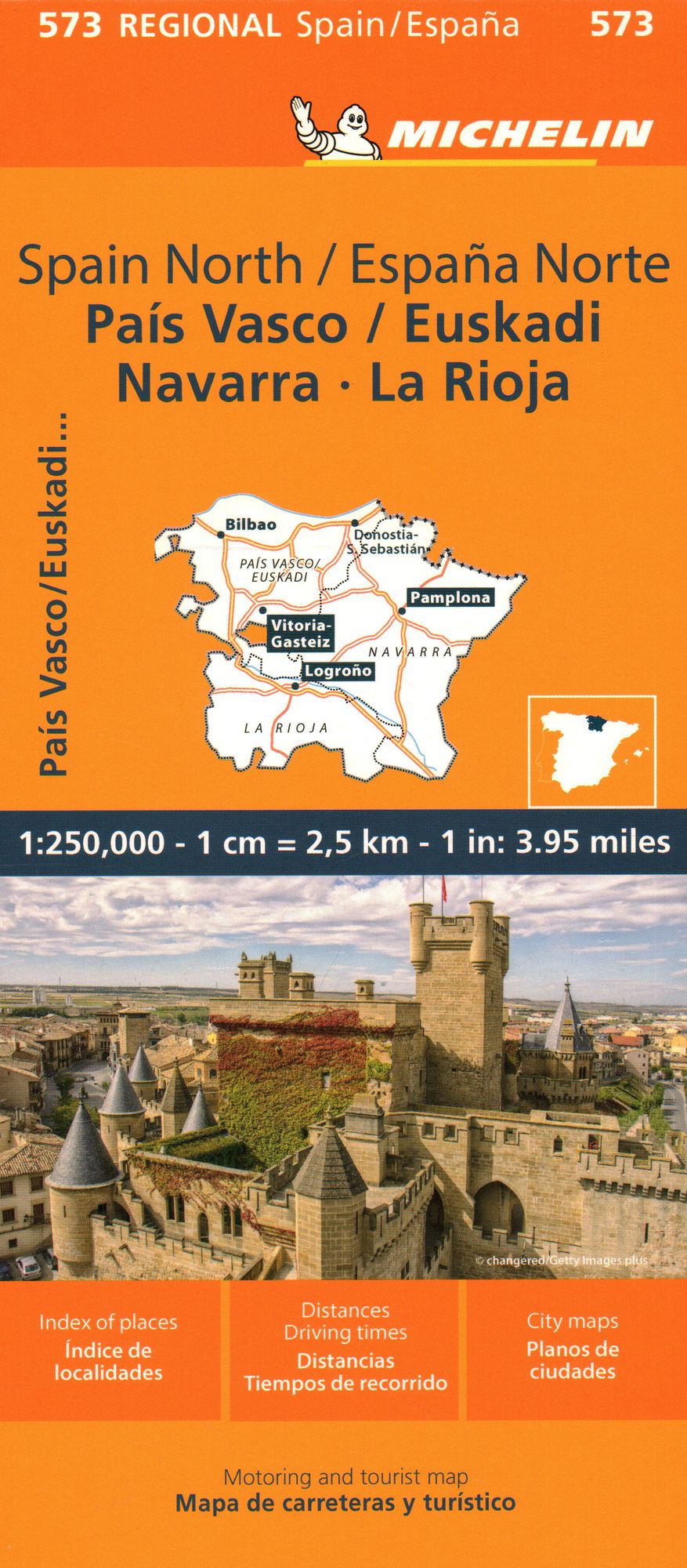 Michelin Map Spain: North, Pais Vasco, Euskadi, Navarra, La Rioja Map 573