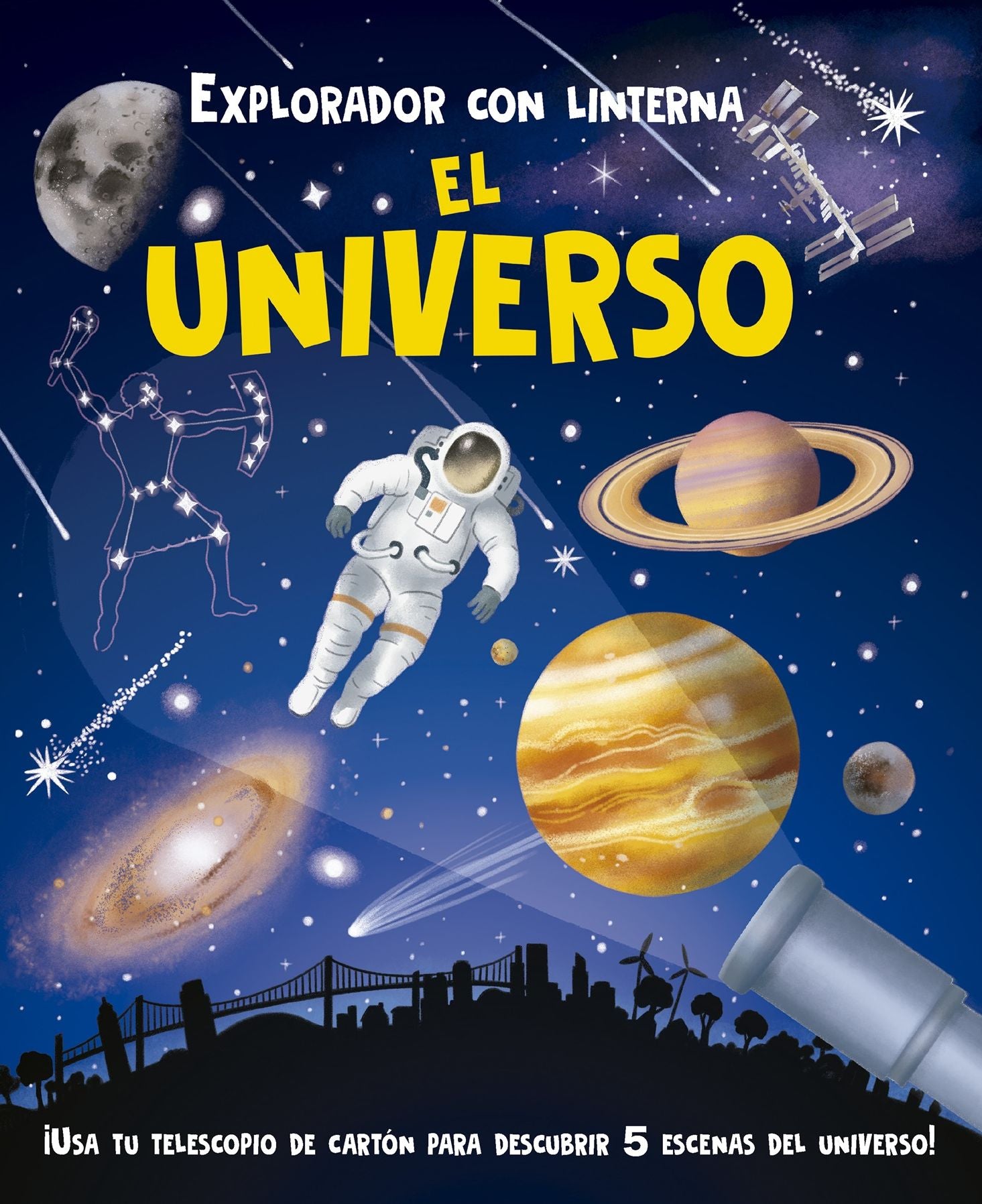 Explorador con linterna: Universo