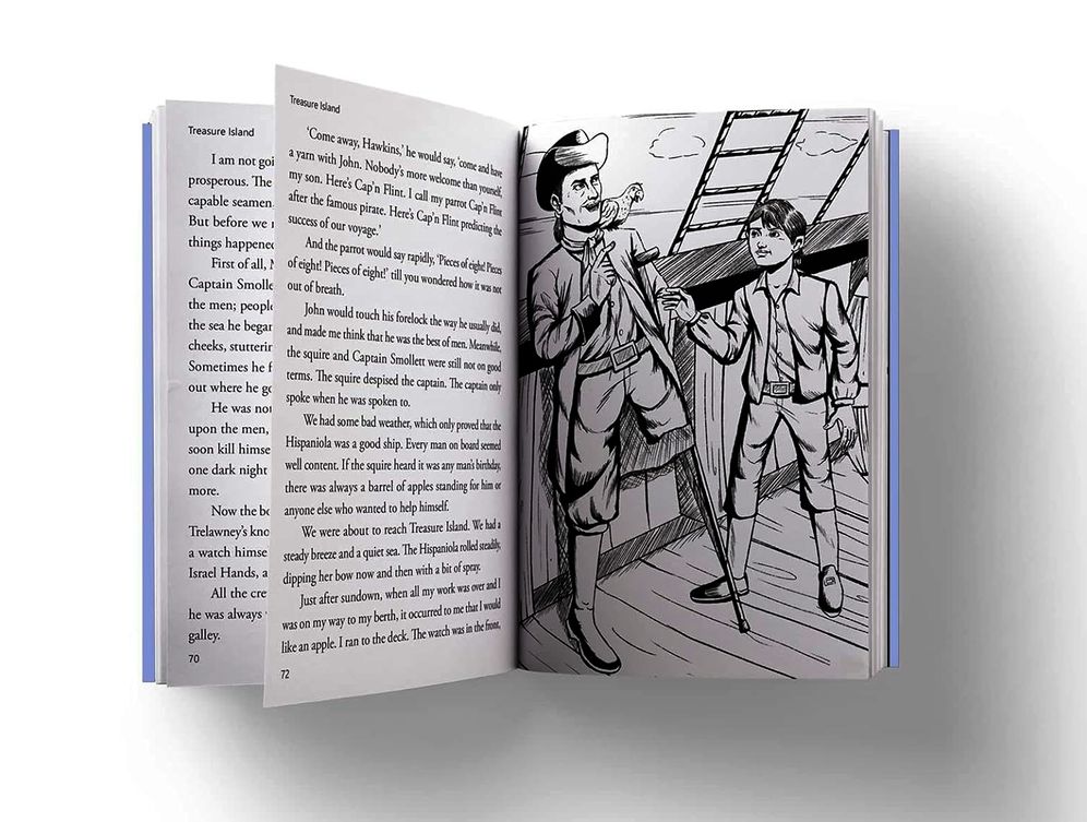 Treasure Island : llustrated Abridged Children Classic English Novel with Review Questions (Hardback