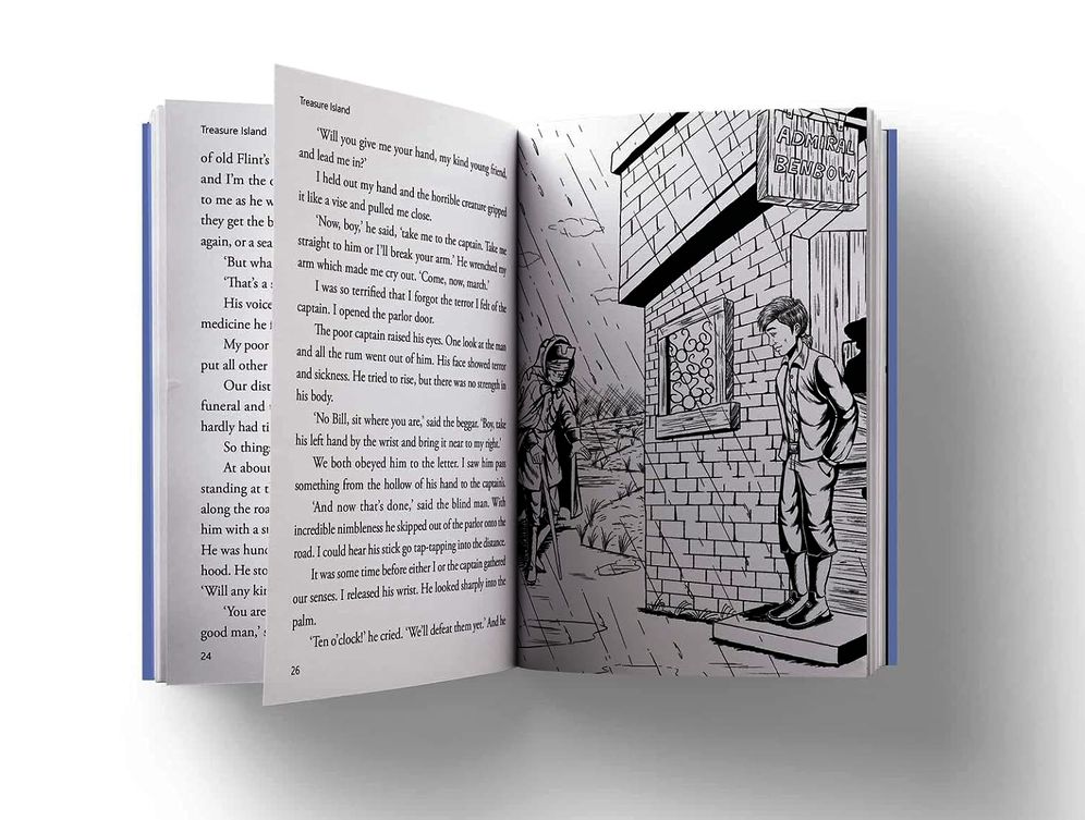Treasure Island : llustrated Abridged Children Classic English Novel with Review Questions (Hardback